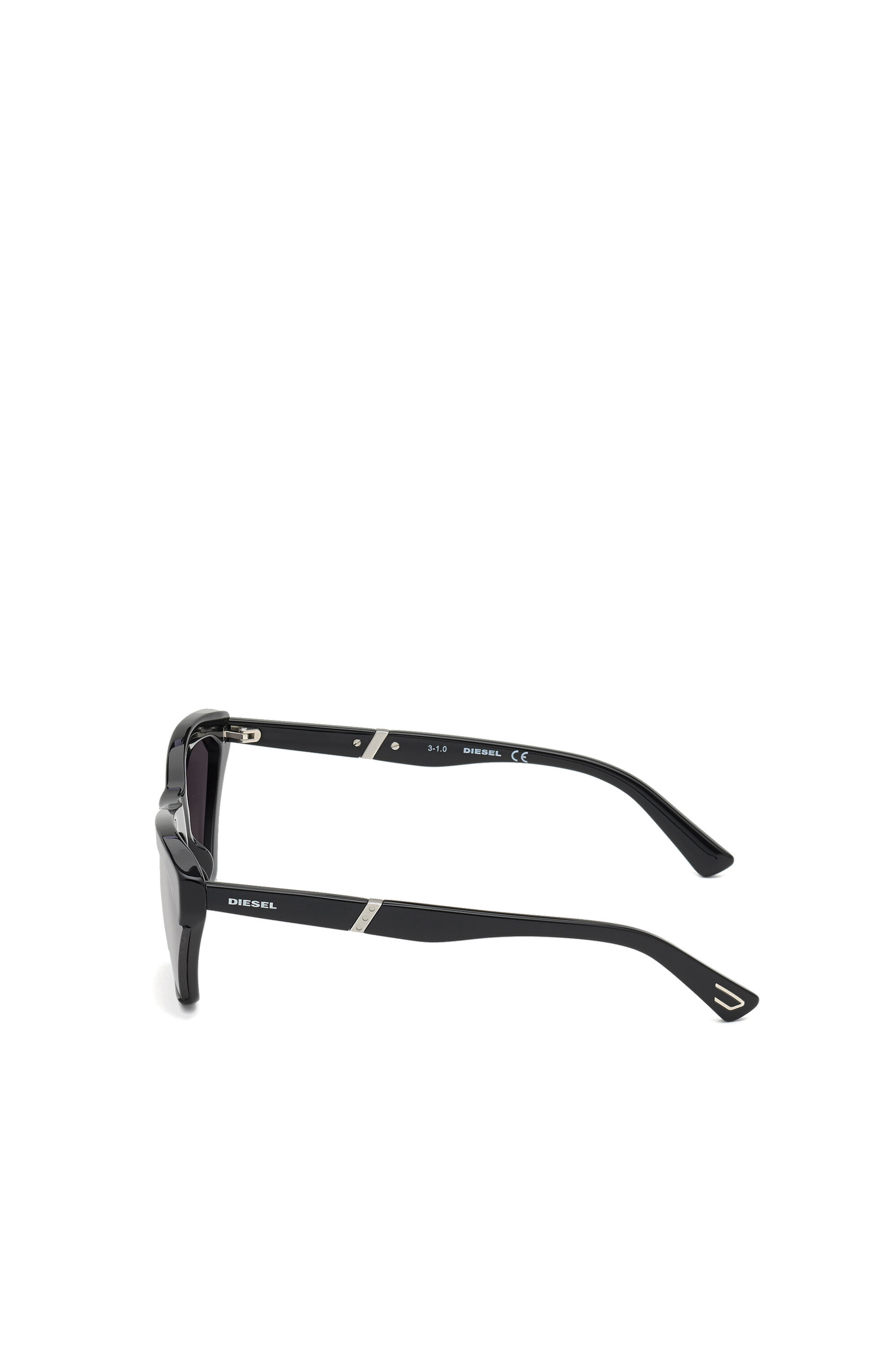 Diesel - DL0335, Woman's Cat-eye wraparound frame in acetate in Black - 4