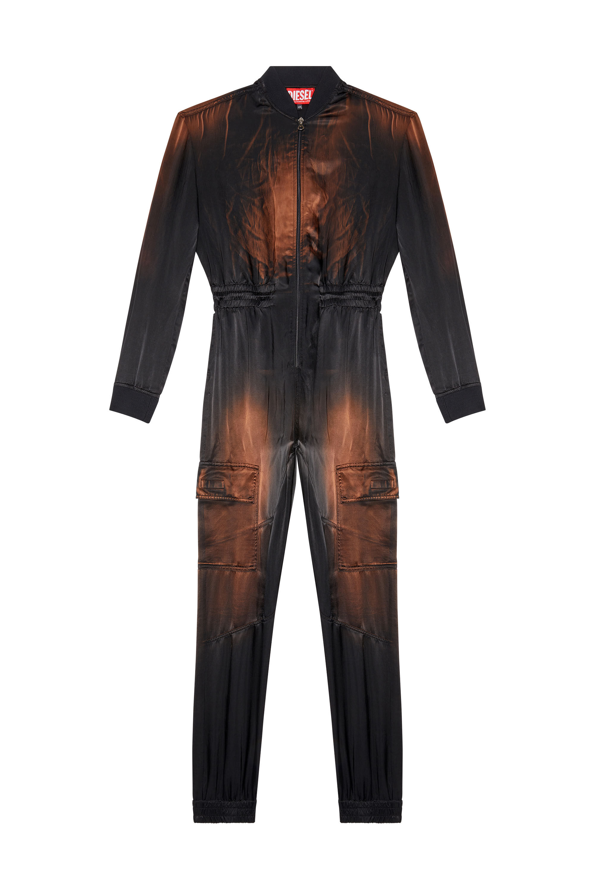 Diesel - J-VENUS, Female's Jumpsuit in solarised satin in Black - 2