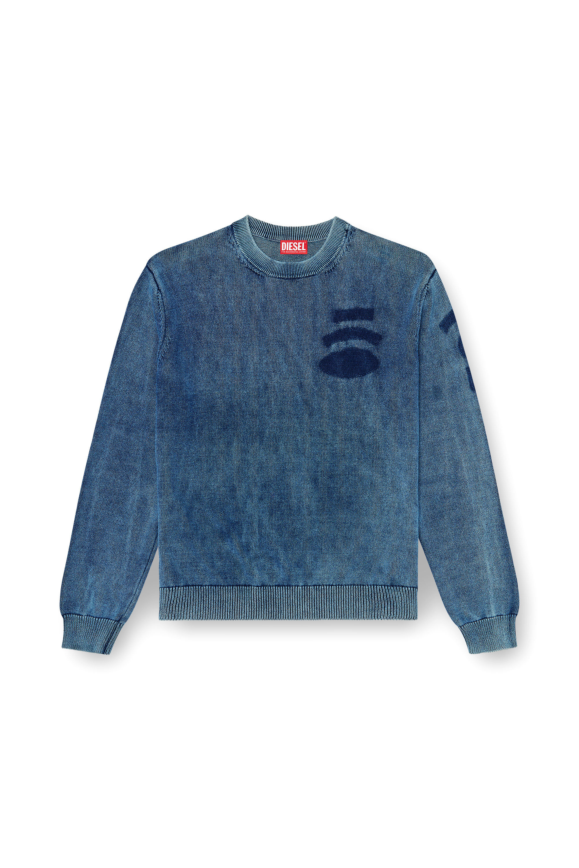 新品未使用　SKEWed x WORKING PULLOVER （DENIM） Men's Denim-look jumper with patch effects | Blue | Diesel