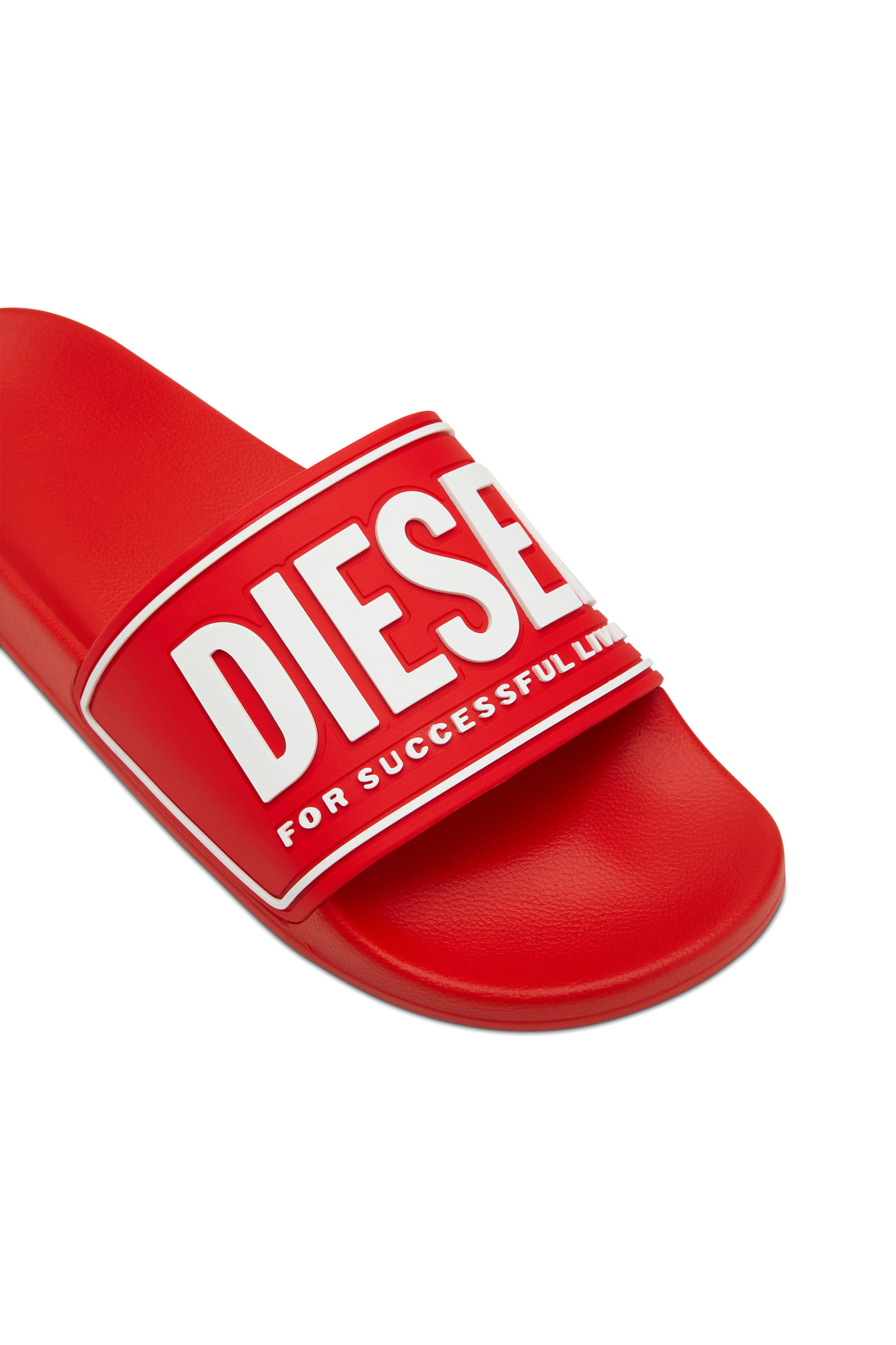 Diesel - SA-MAYEMI CC, Male's Sa-Mayemi-Pool slides with 3D logo in Red - 6