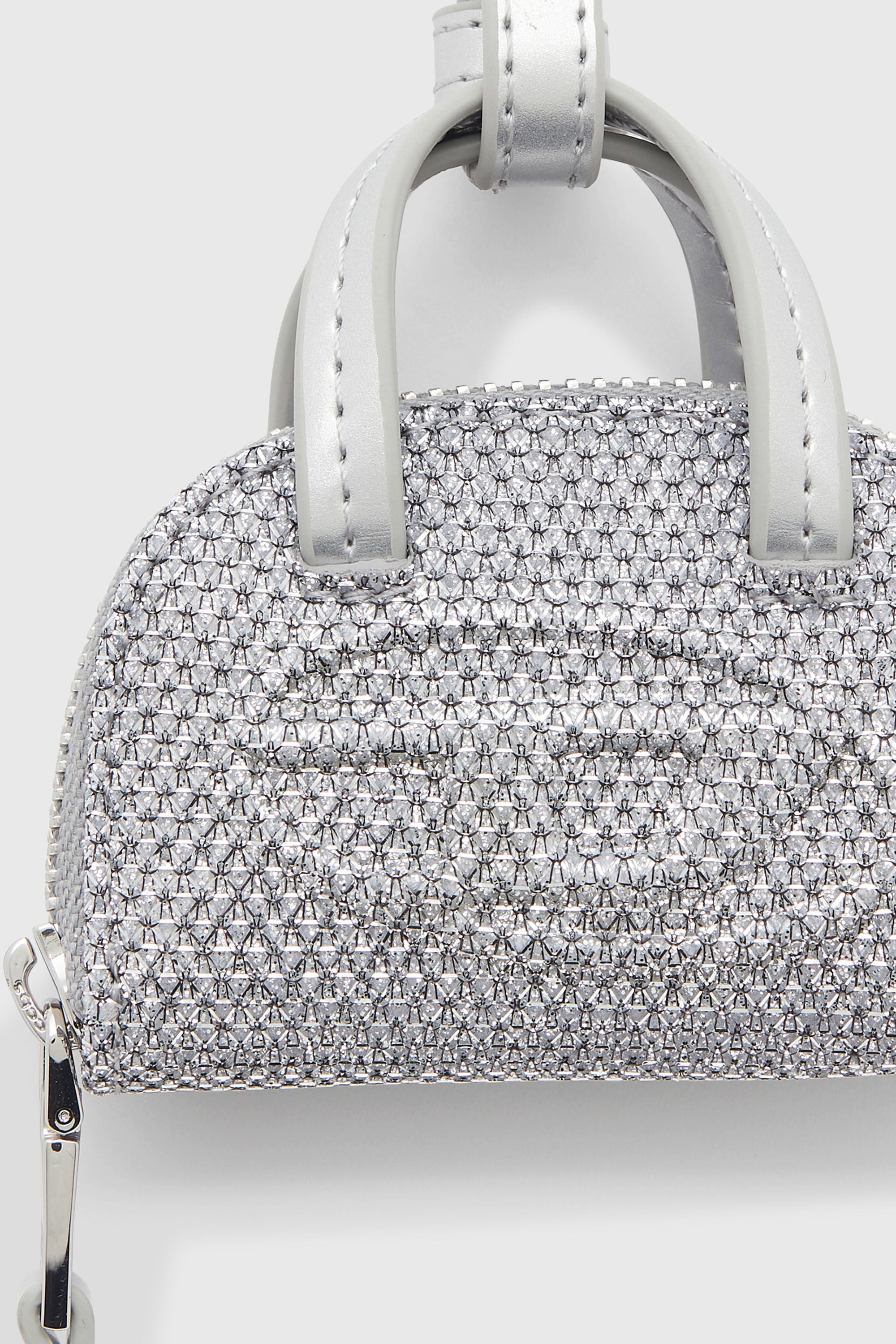 Diesel - 1DR DOME CHARMS, 1DR Dome - Charm en tissu Lurex Femme in Gris argent&eacute; - 3