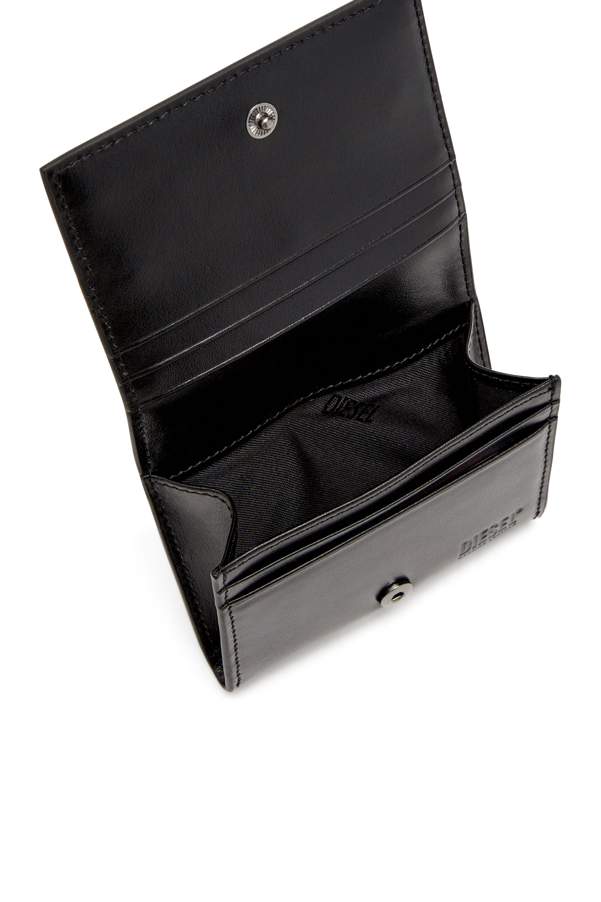 Men's Bi-fold leather card holder | Black | Diesel US