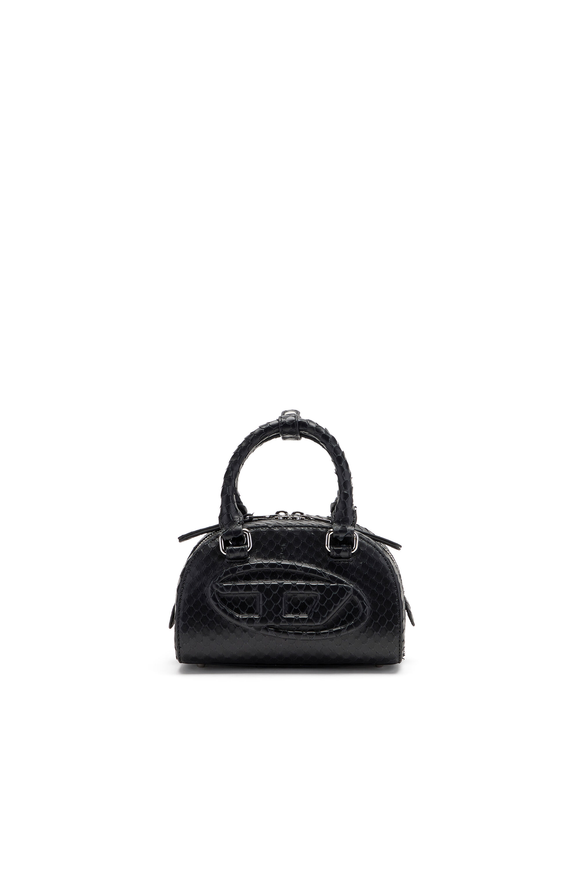 Diesel - 1DR DOME CROSSBODY, Female's 1DR Dome-Mini bowling bag in snake-effect leather in Black - 1