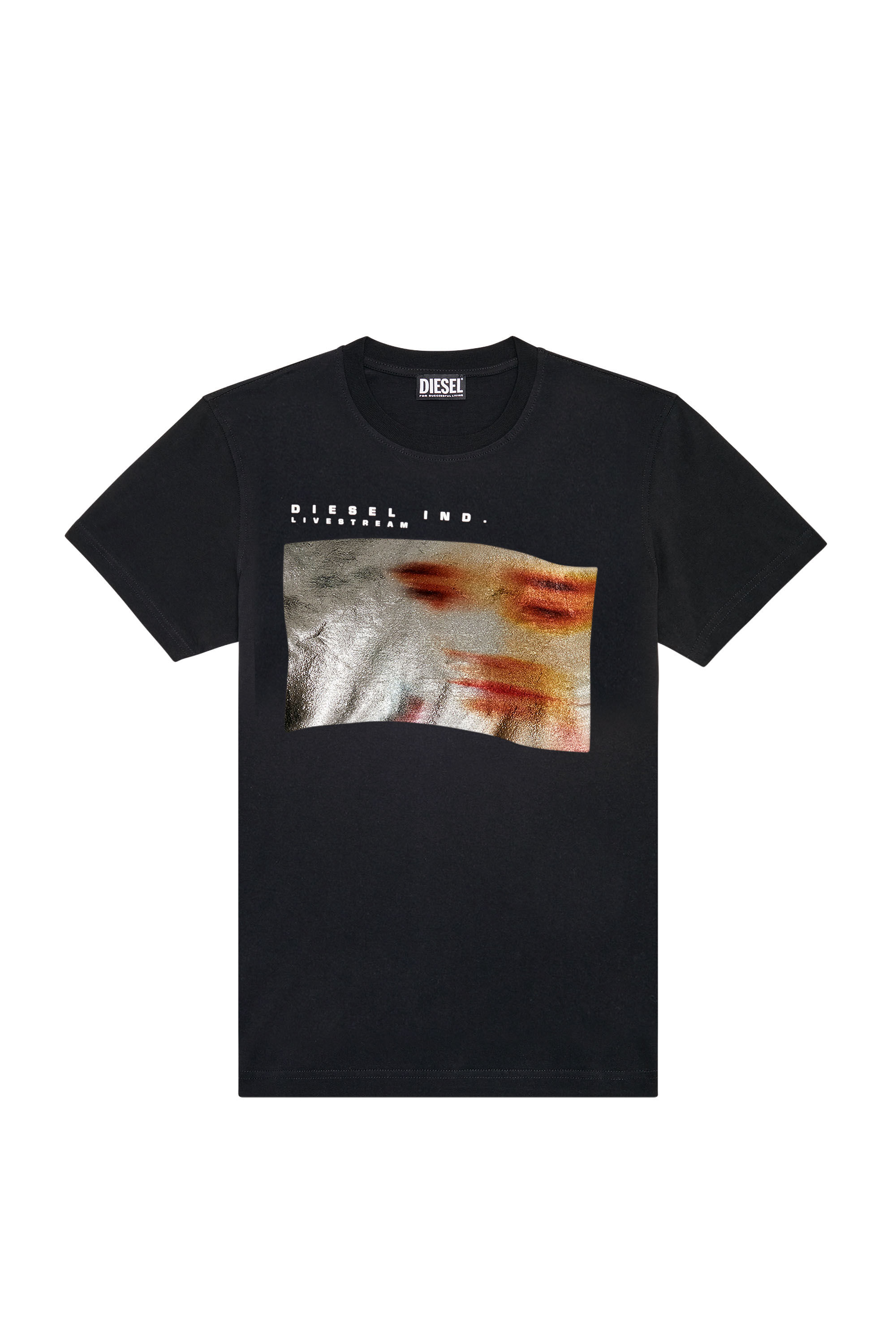 T-DIEGOR-G2 Man: T-shirt with metallic blurry-face print T-DIEGOR-G2 Man: T-shirt with metallic blurry-face print