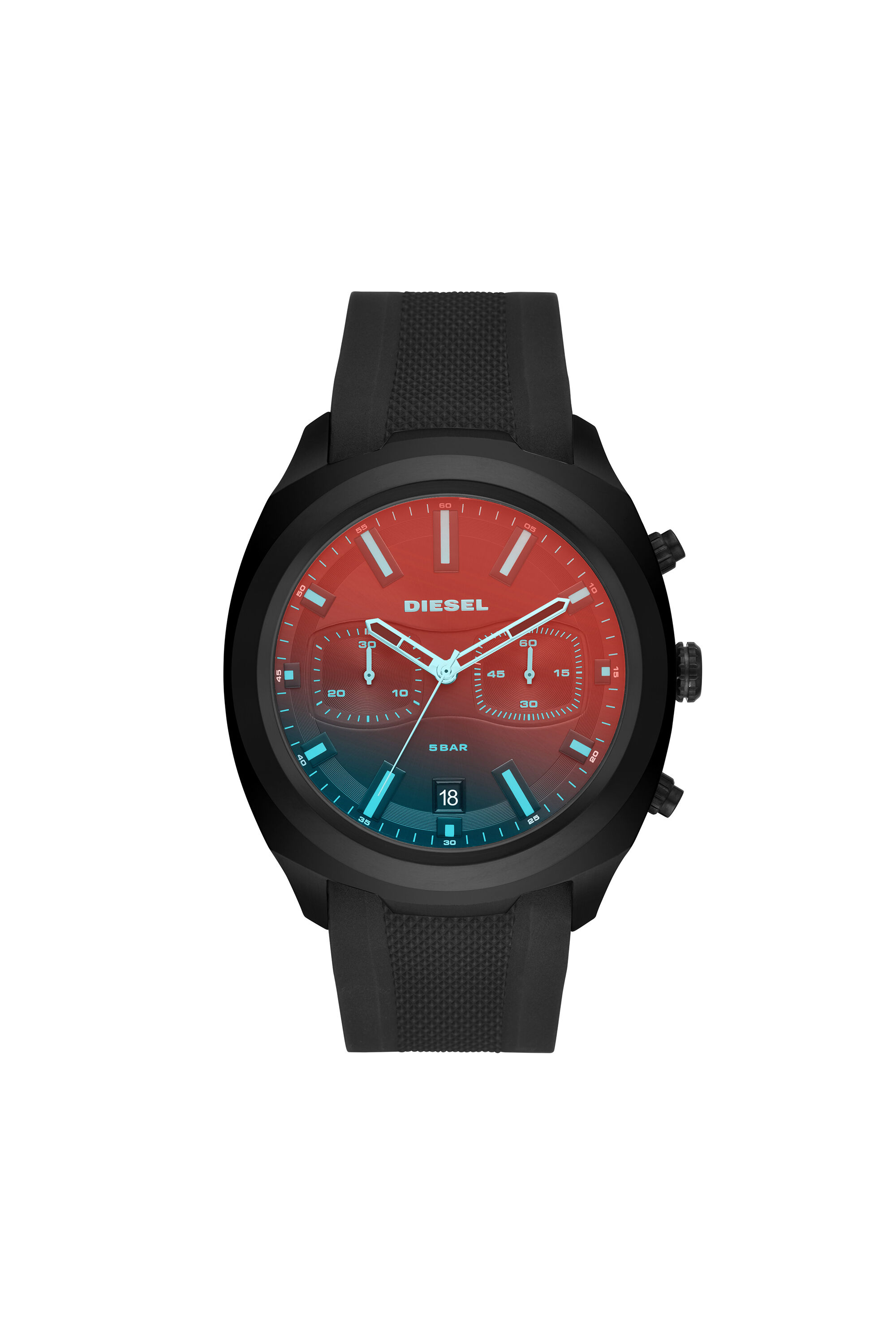 Diesel - DZ4493, Montre chronographe en silicone noir Homme in Noir - 1