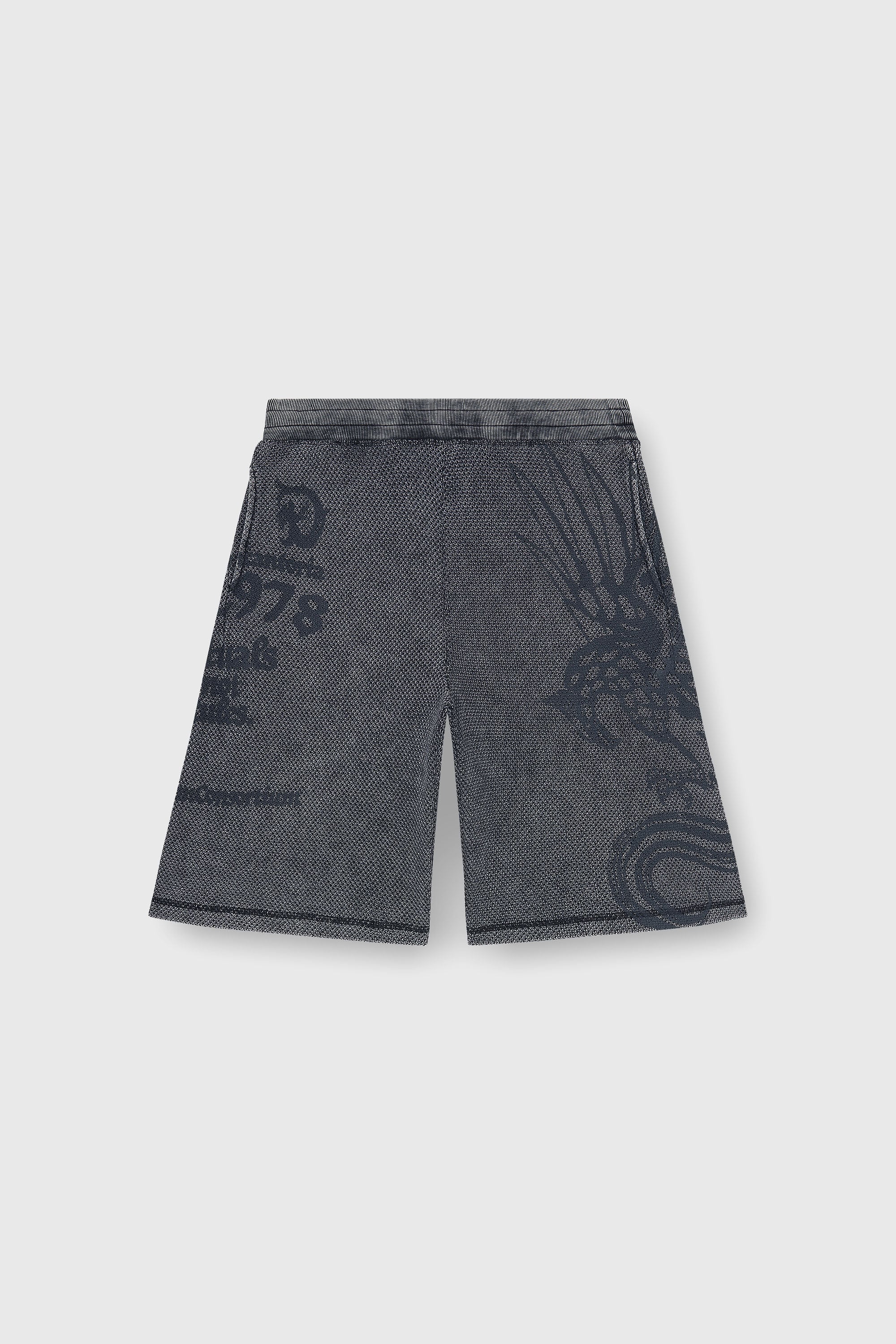 Diesel - P-ERRY, Male's Mesh cotton sweatshorts with prints in Grey - 2