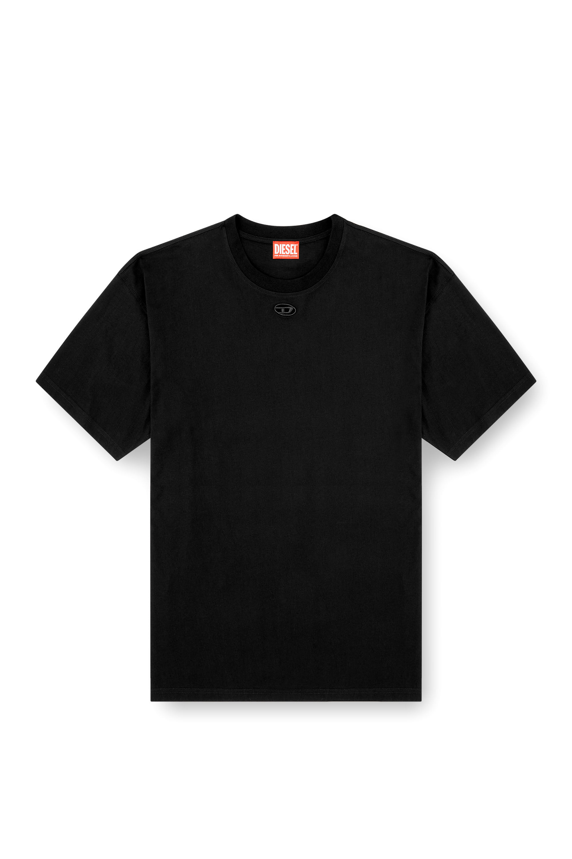 Diesel - T-BOXT-DCO, Camiseta de algod&oacute;n relajada con bordado Oval D Hombre in Negro - 2
