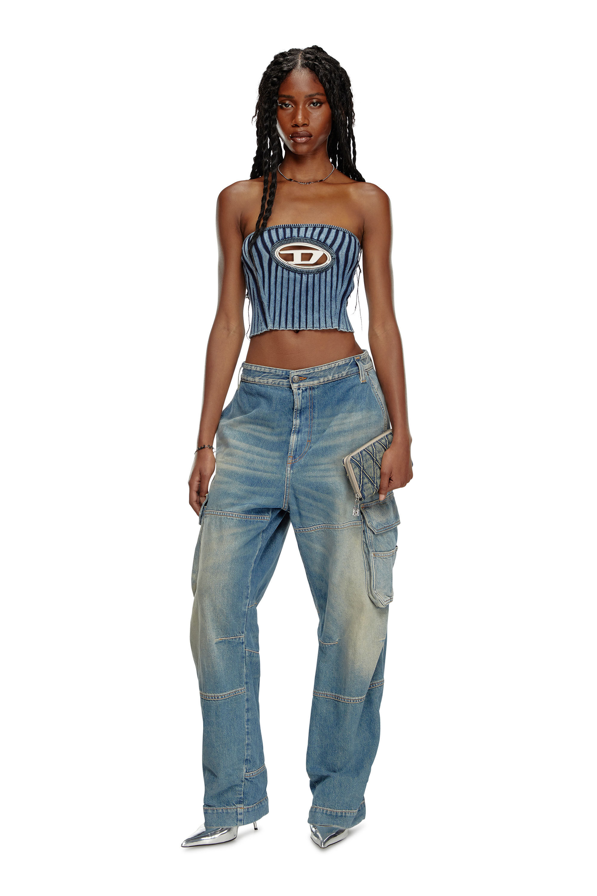 Diesel - M-CLARKSVILLE, Female's Bouclé bandeau in Blue - 1
