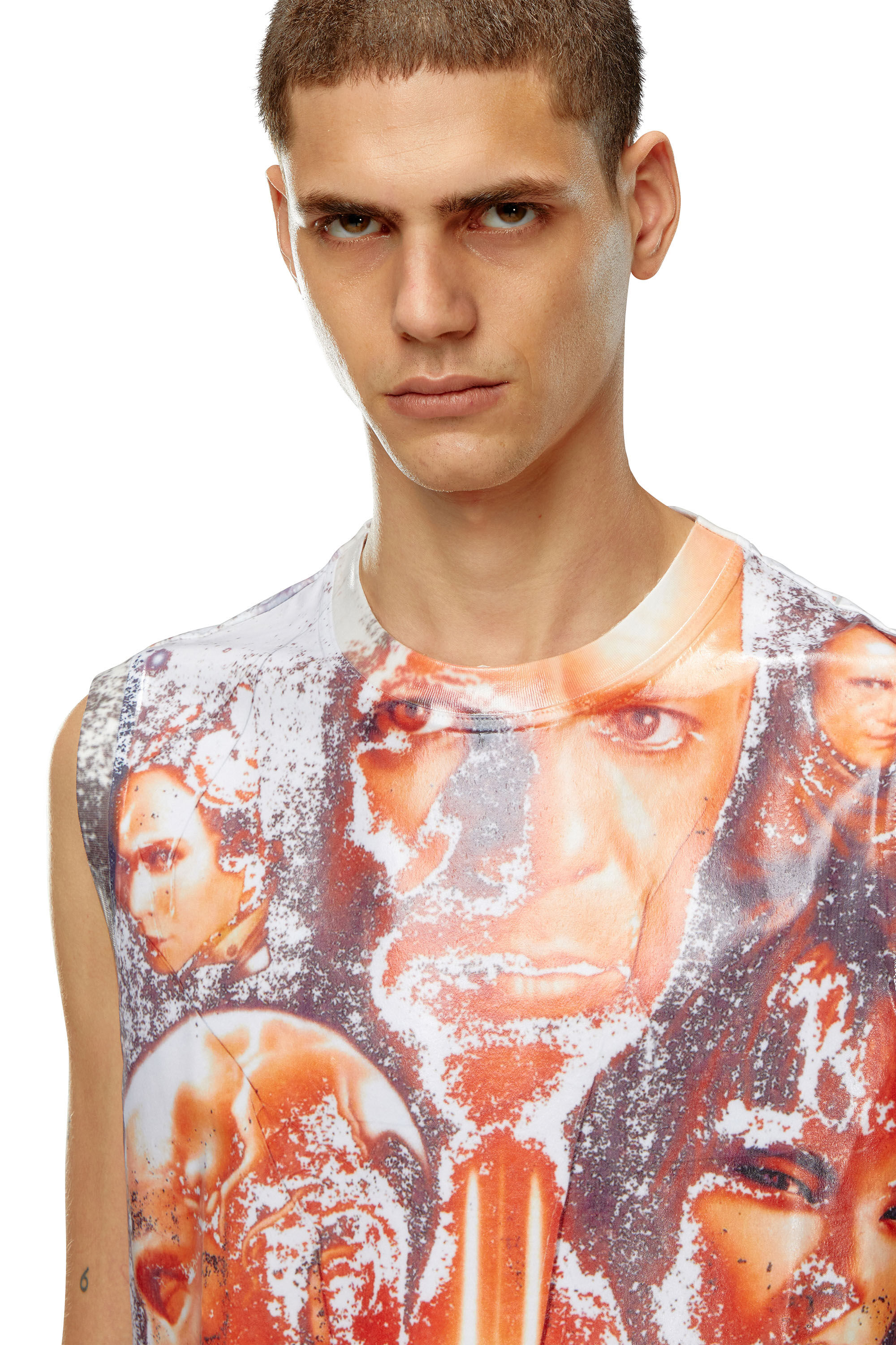 Diesel - T-BIRCO-P6, Débardeur brillant avec imprimé film Diesel Homme in Polychrome - 4
