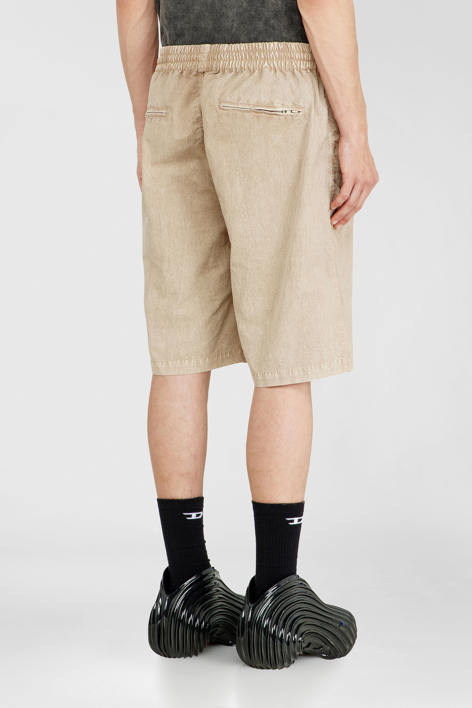 Diesel - P-THECK-SHORT-PLBH, Male's Treated nylon shorts in Beige - 4