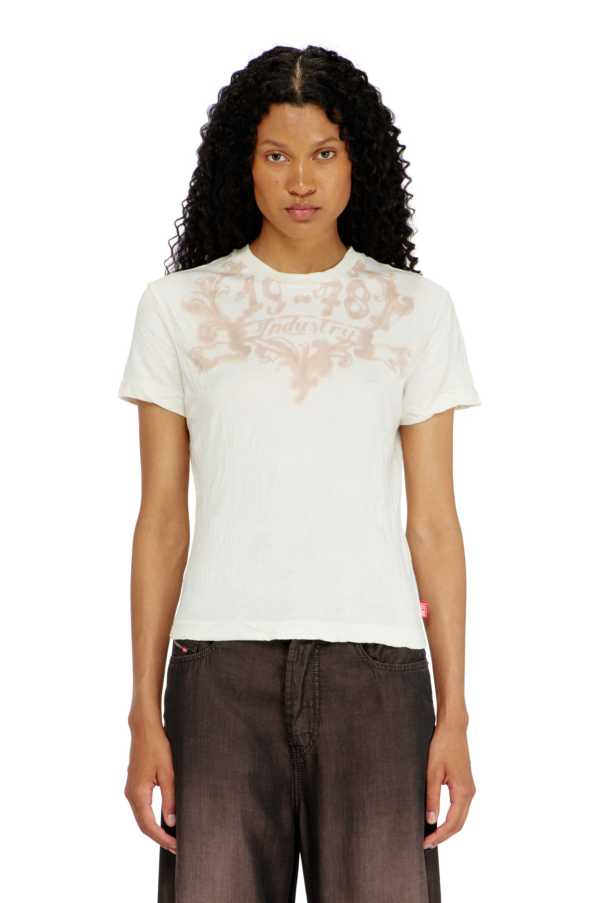 Diesel - T-ILA-AA5, Camiseta de algod&oacute;n con estampado gr&aacute;fico Mujer in ToBeDefined - 2