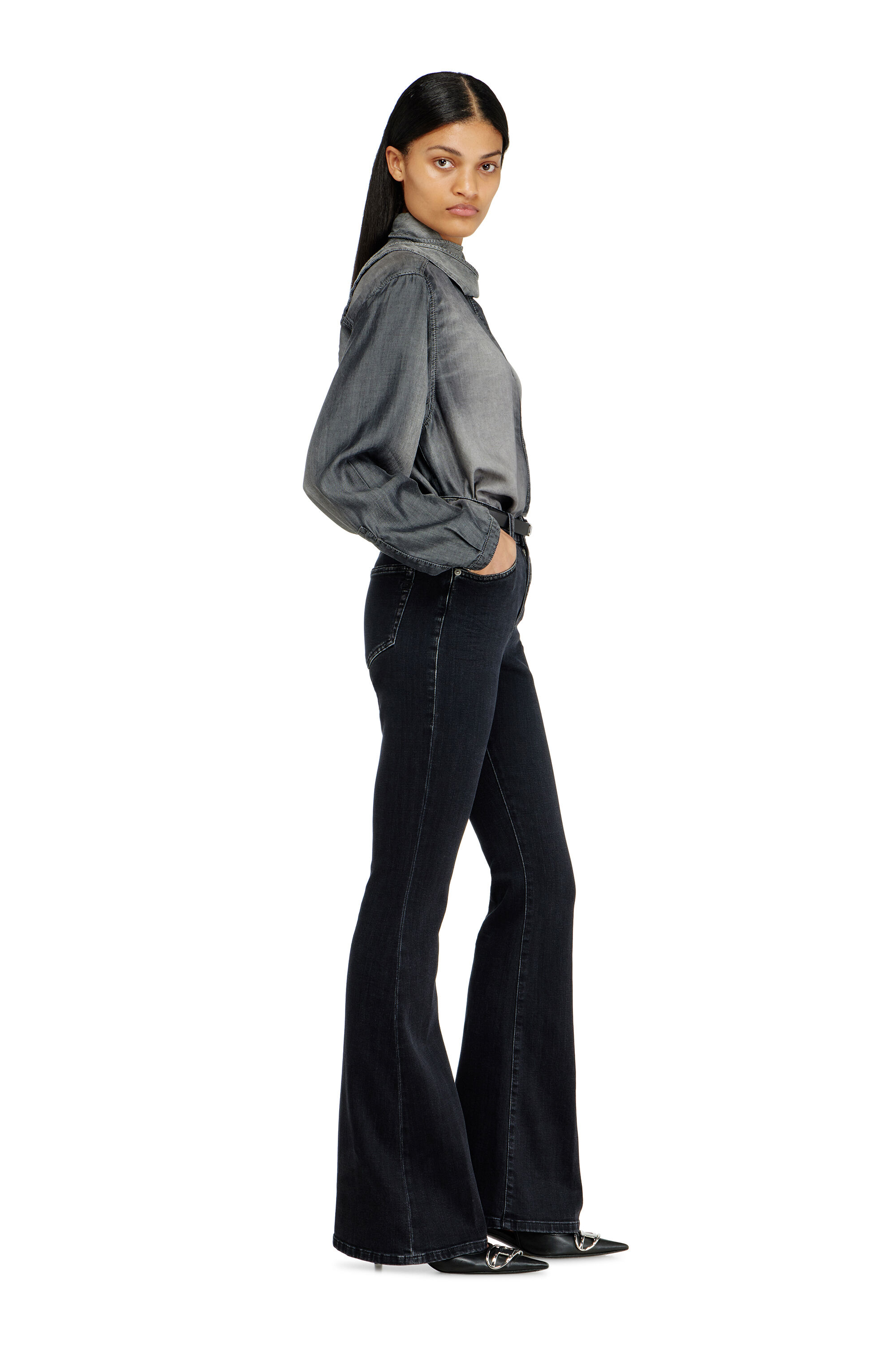 Women's Bootcut Jeans | Black/Dark grey | Diesel 1973 D-Partt