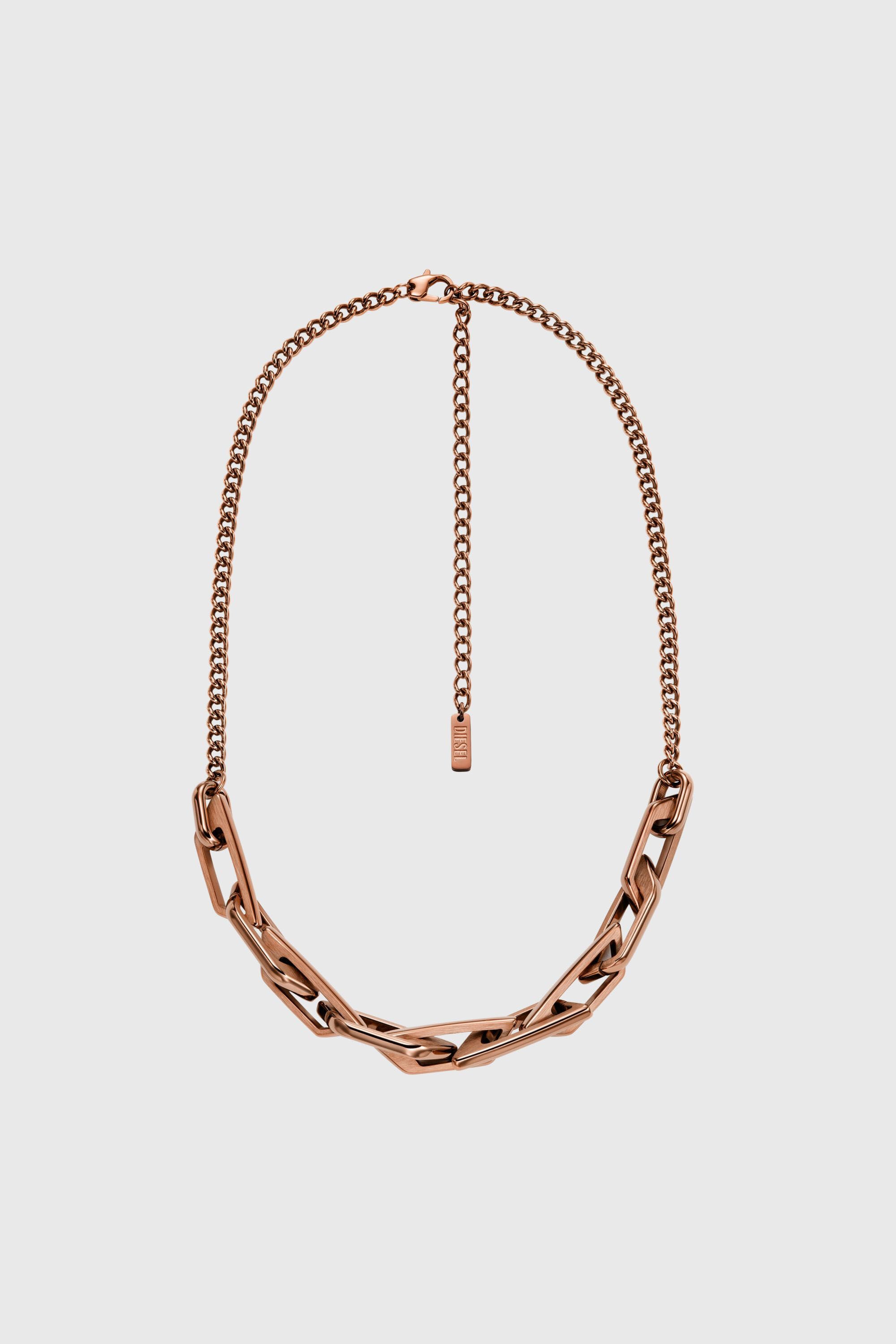 Diesel - DX1646200 JEWELLERY, Unisex's Stainless steel chain necklace in Bronze - 1
