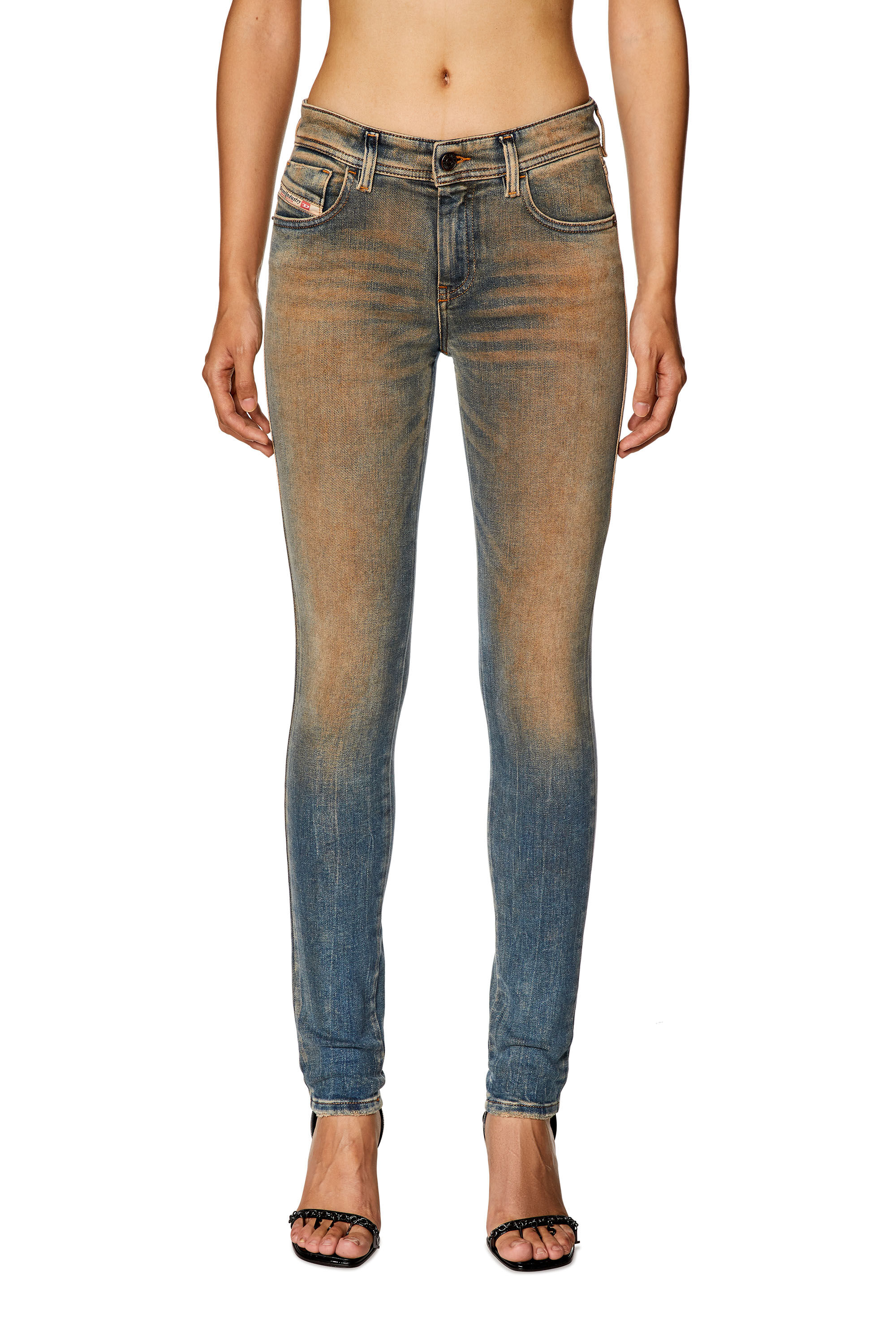 Diesel - Female's Skinny Jeans 2017 Slandy 09H83, Medium Blue - 3