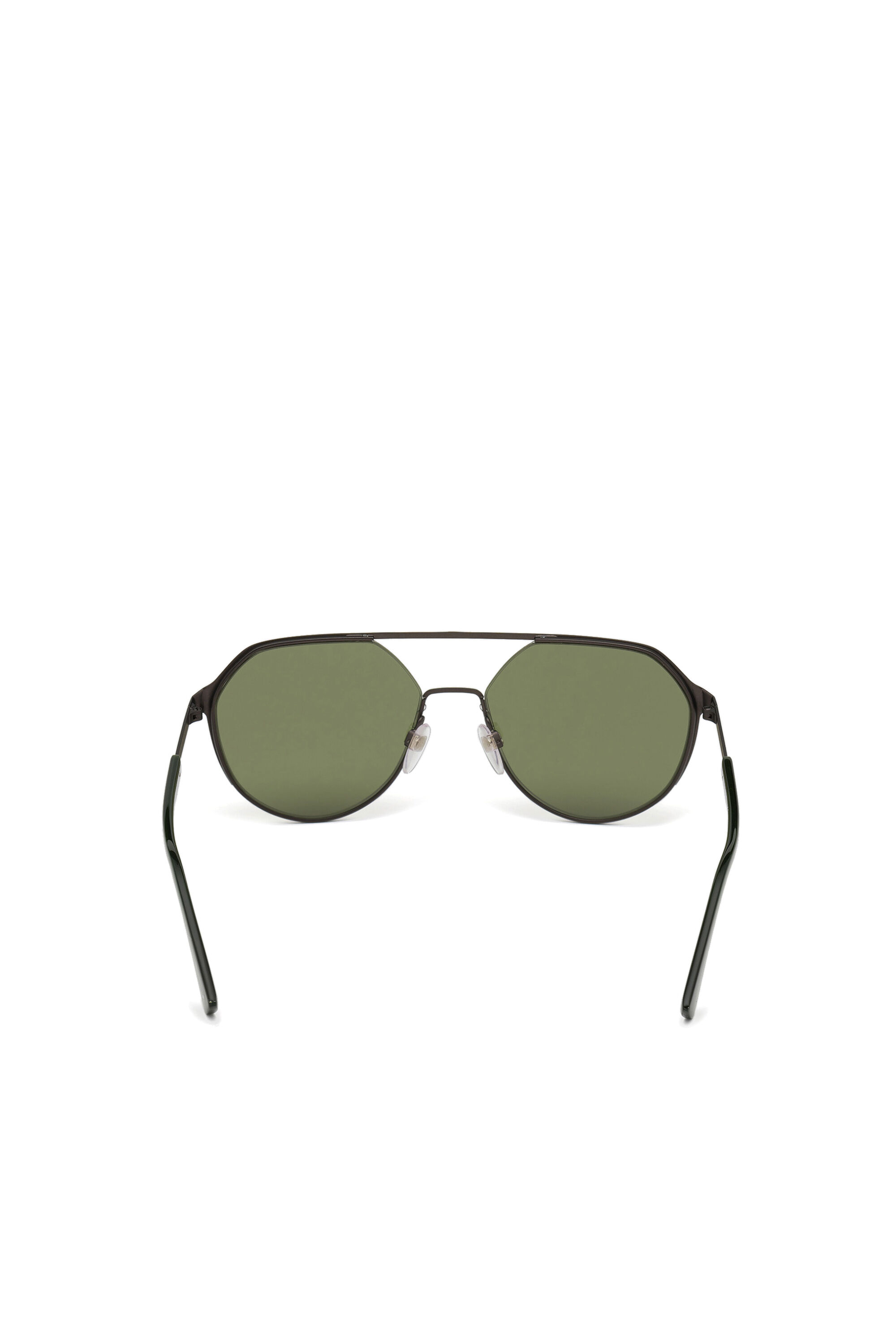 Diesel - DL0324, Man's Rounded metal glasses in Black/Green - 3