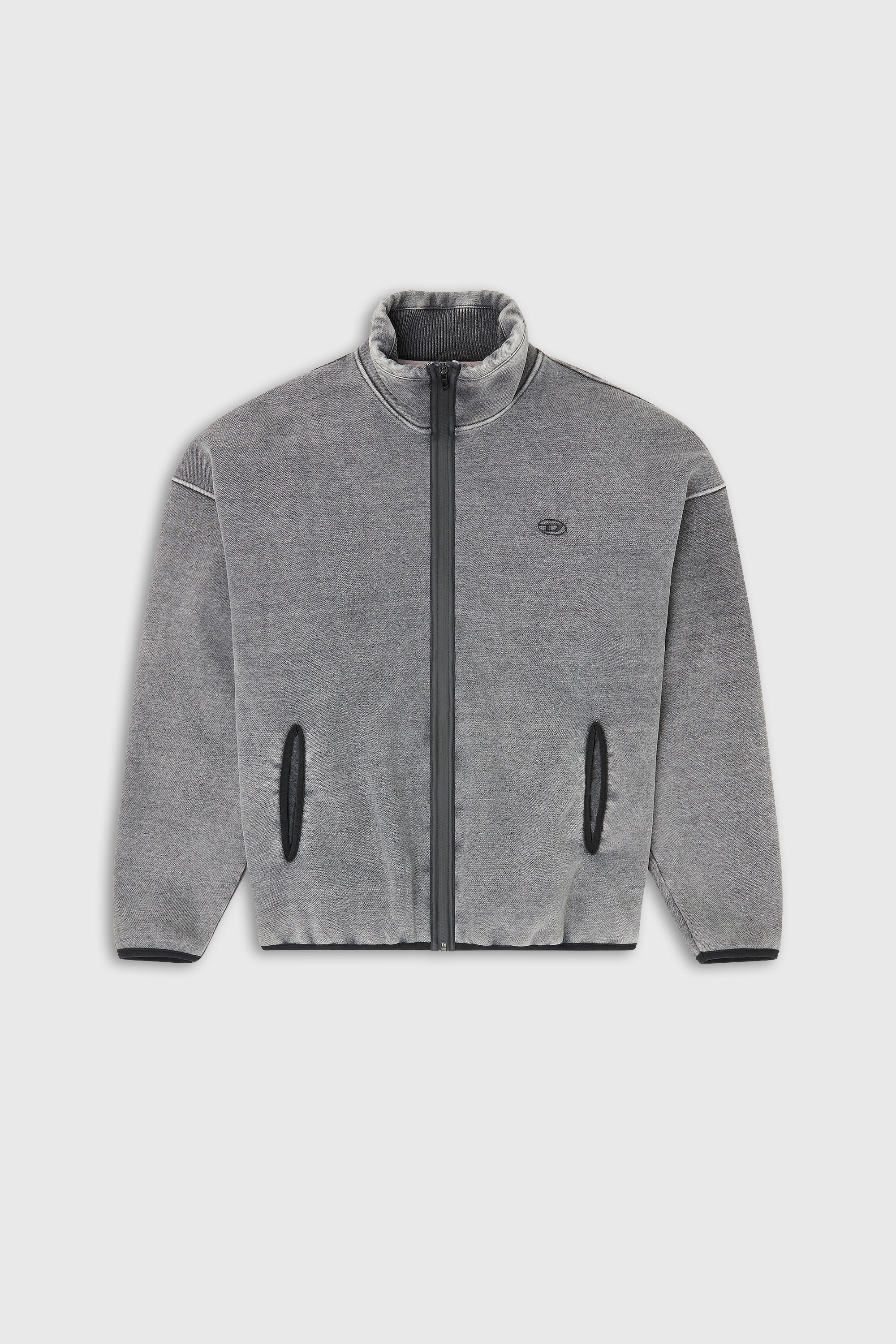 Men's Zip-up sweatshirt with inner lining | Grey | Diesel US