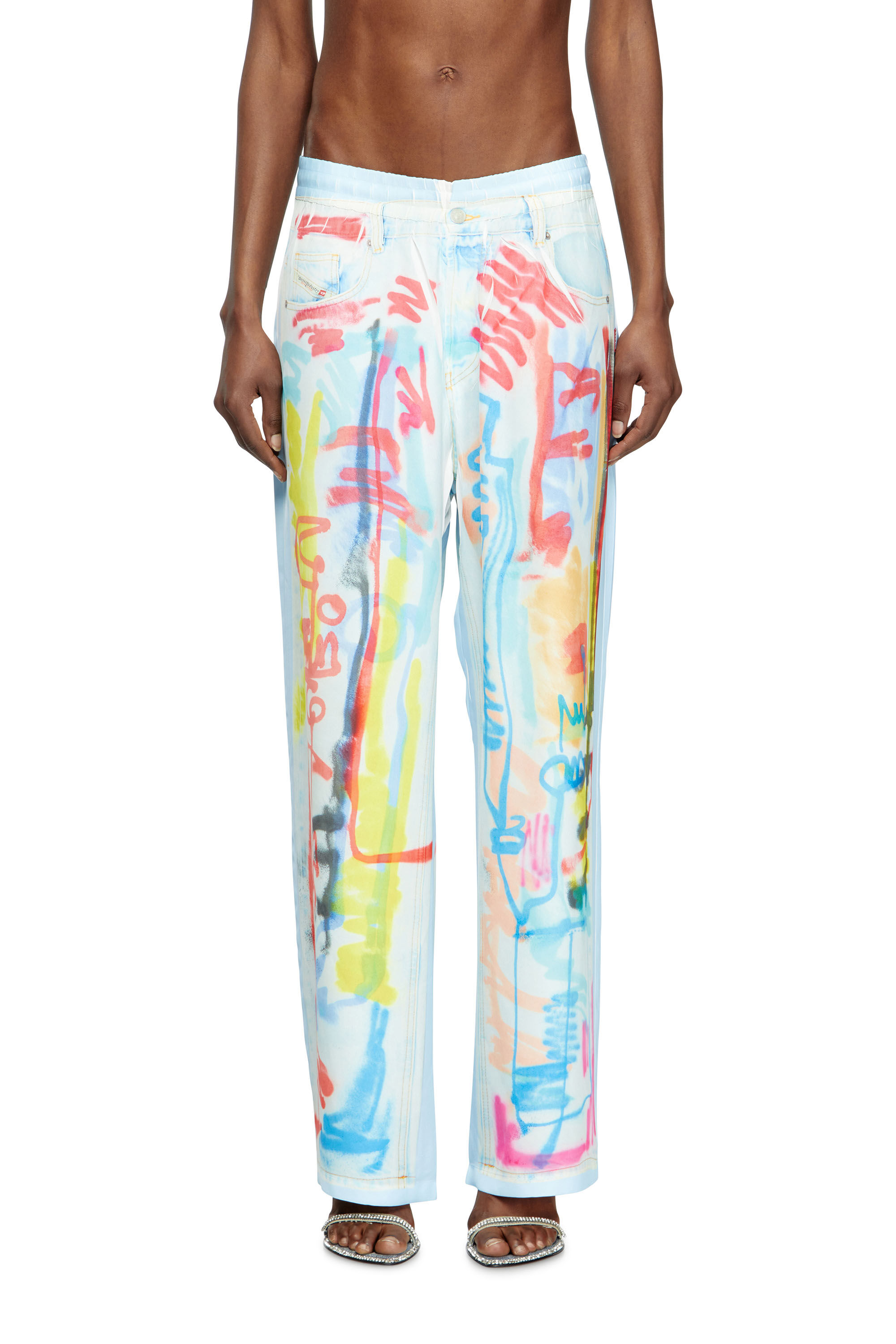 Diesel - P-AFTER-GRAFFITI-AFR, Pantalon avec fit relaxed et imprimé graffiti Mixte in Polychrome - 5