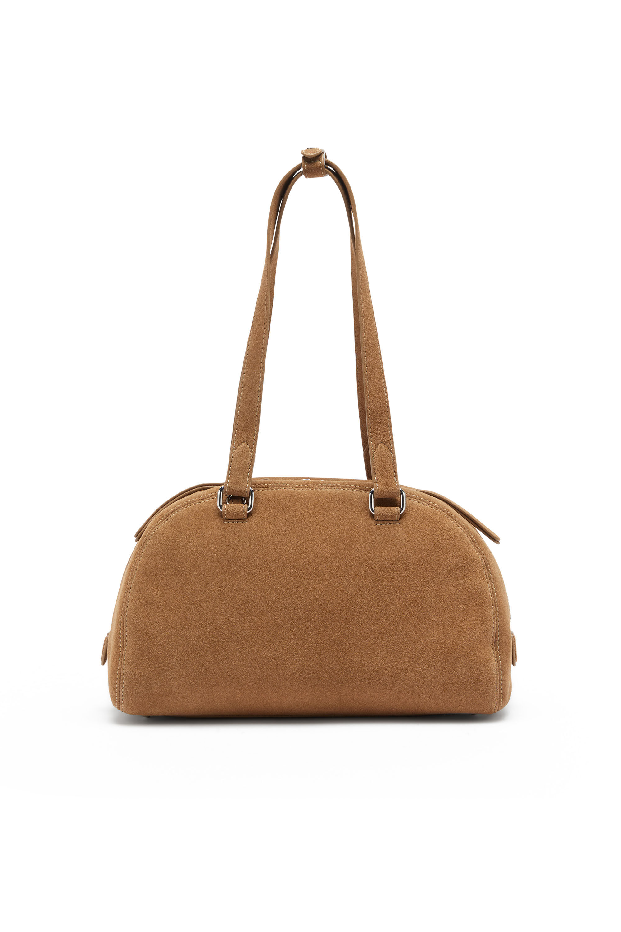 Women's 1DR Dome-Suede shoulder bag with Oval D logo | Beige
