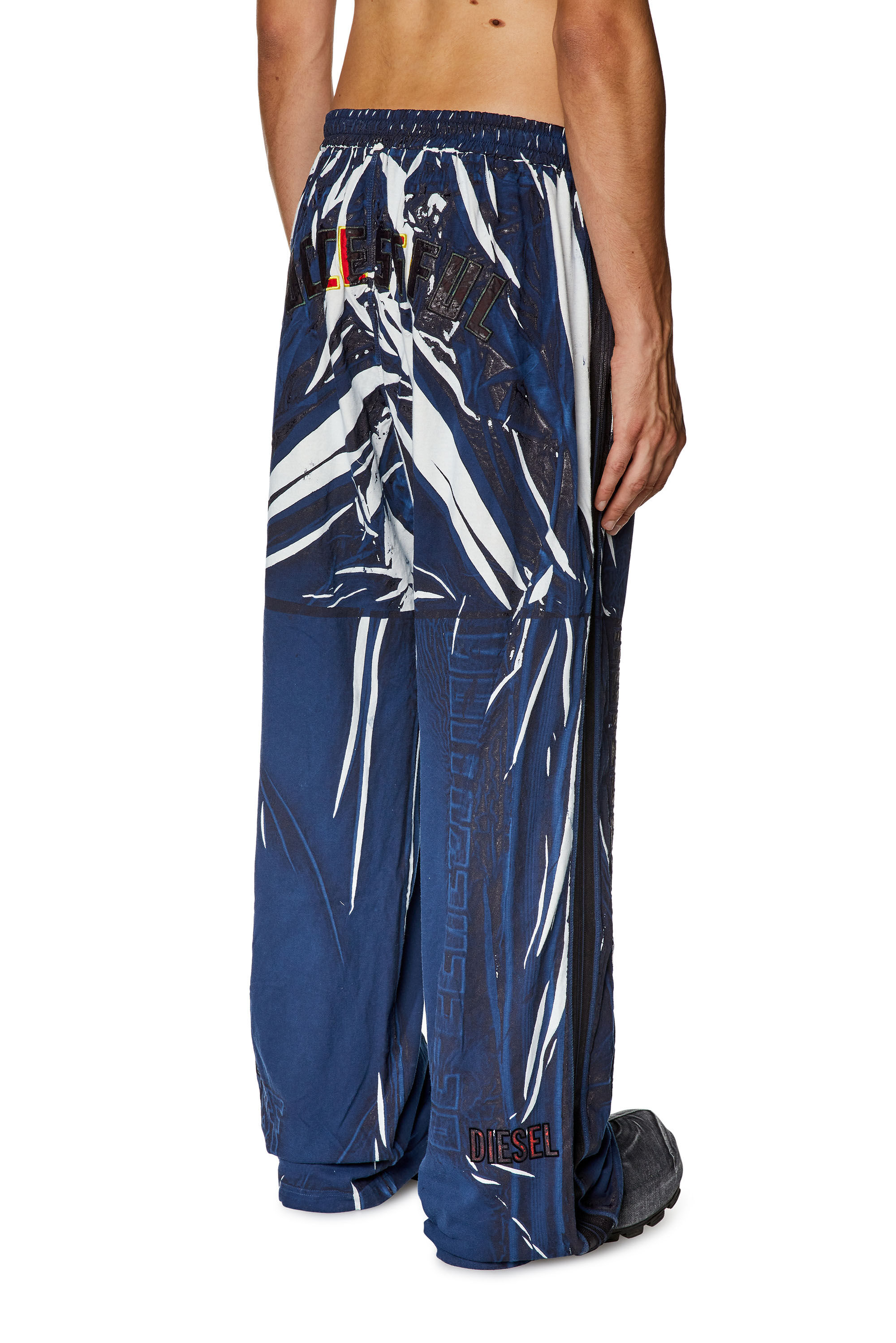 Diesel - P-ROWY-LONG, Male's Track pants with shadowy overprint in Dark Blue - 4