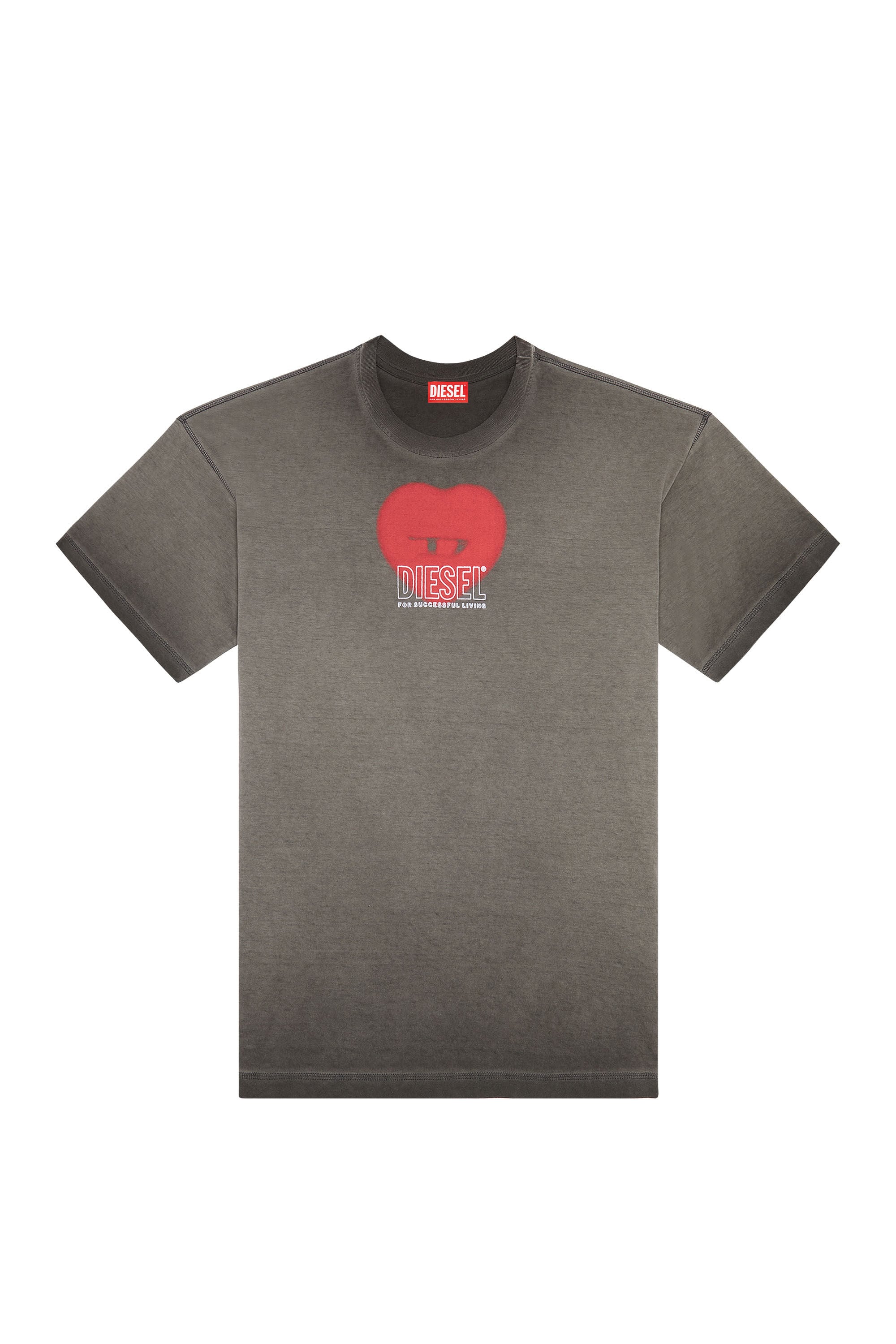 Diesel - T-BUXT-N4, Camiseta con estampado de coraz&oacute;n Hombre in Gris - 2