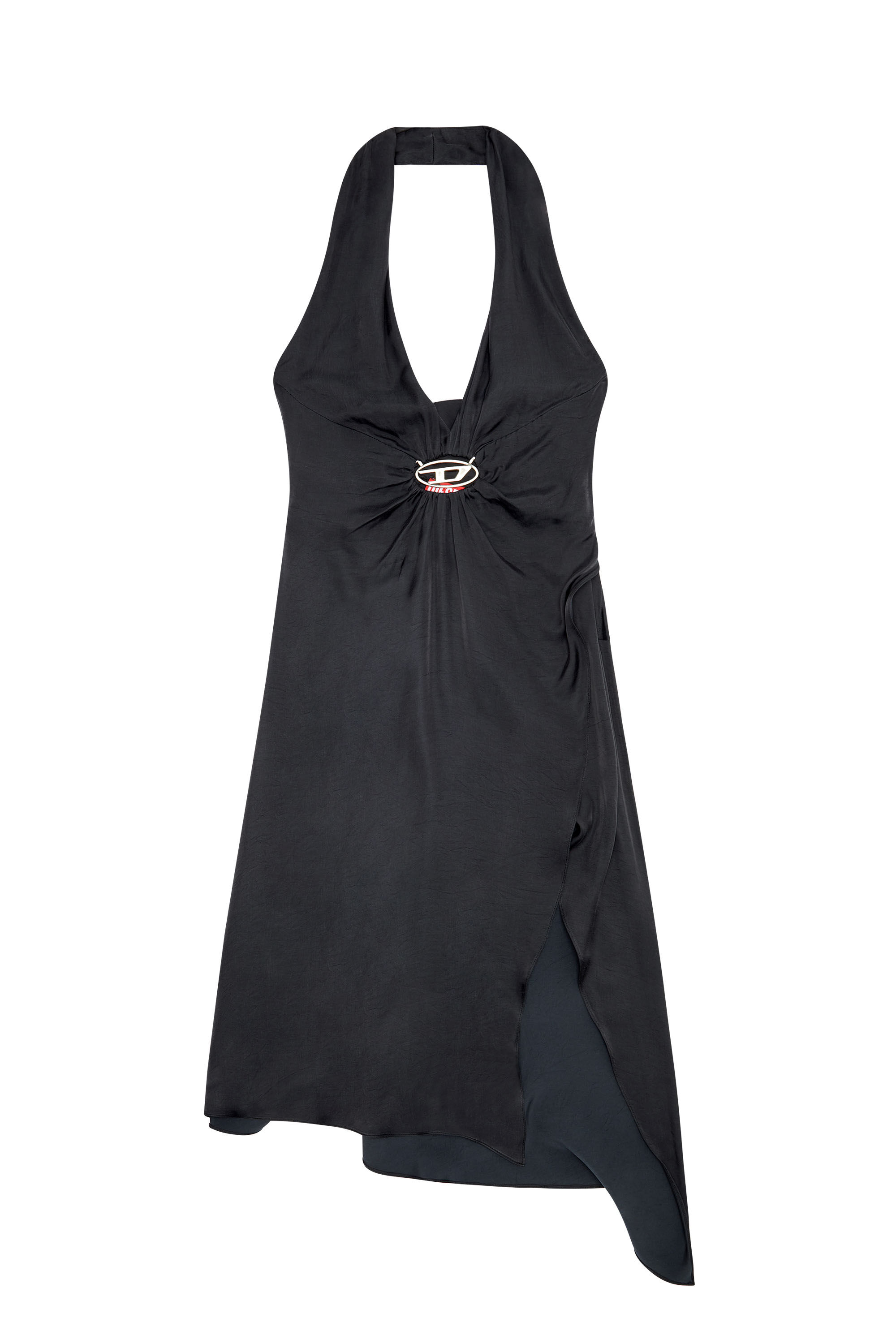 Diesel - D-STANT-N1, Female's Draped dress in cupro-modal satin in Dark Grey - 2