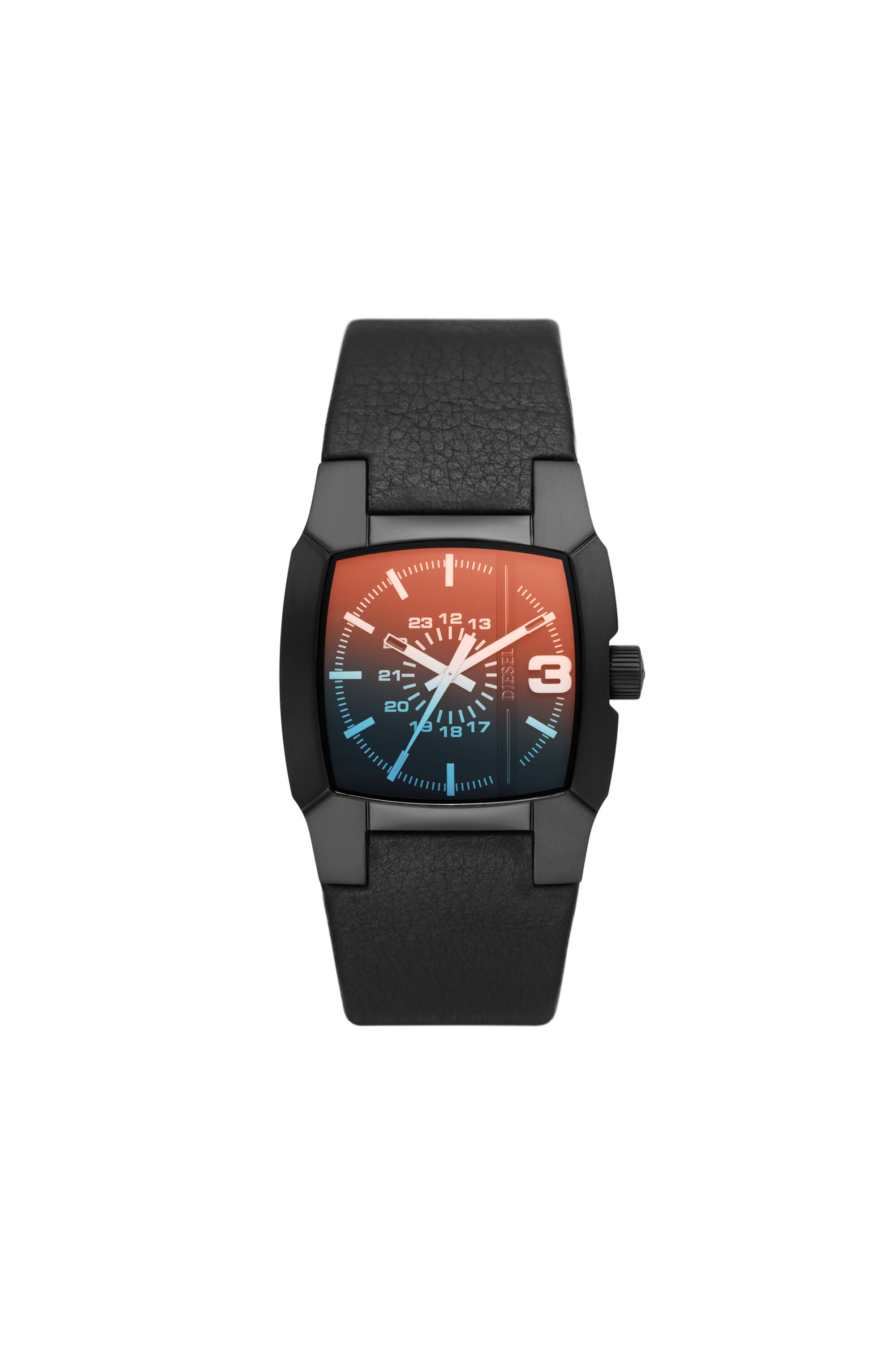 Diesel - DZ2000, Montre Cliffhanger en cuir noir Mixte in Noir - 1