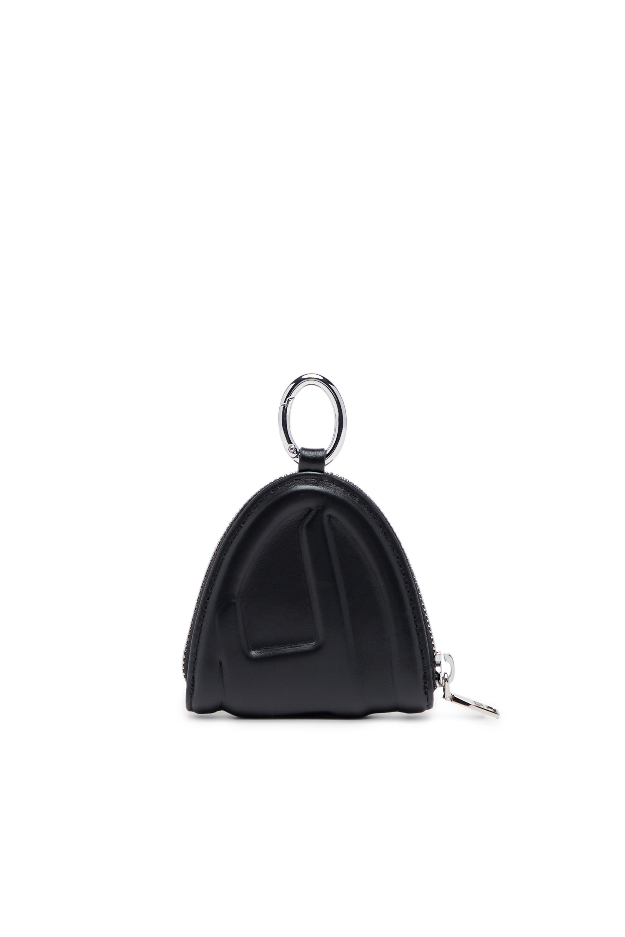 Diesel - COIN PURSE ZIP, Porte-monnaie en cuir avec logo embossé Mixte in Noir - 2