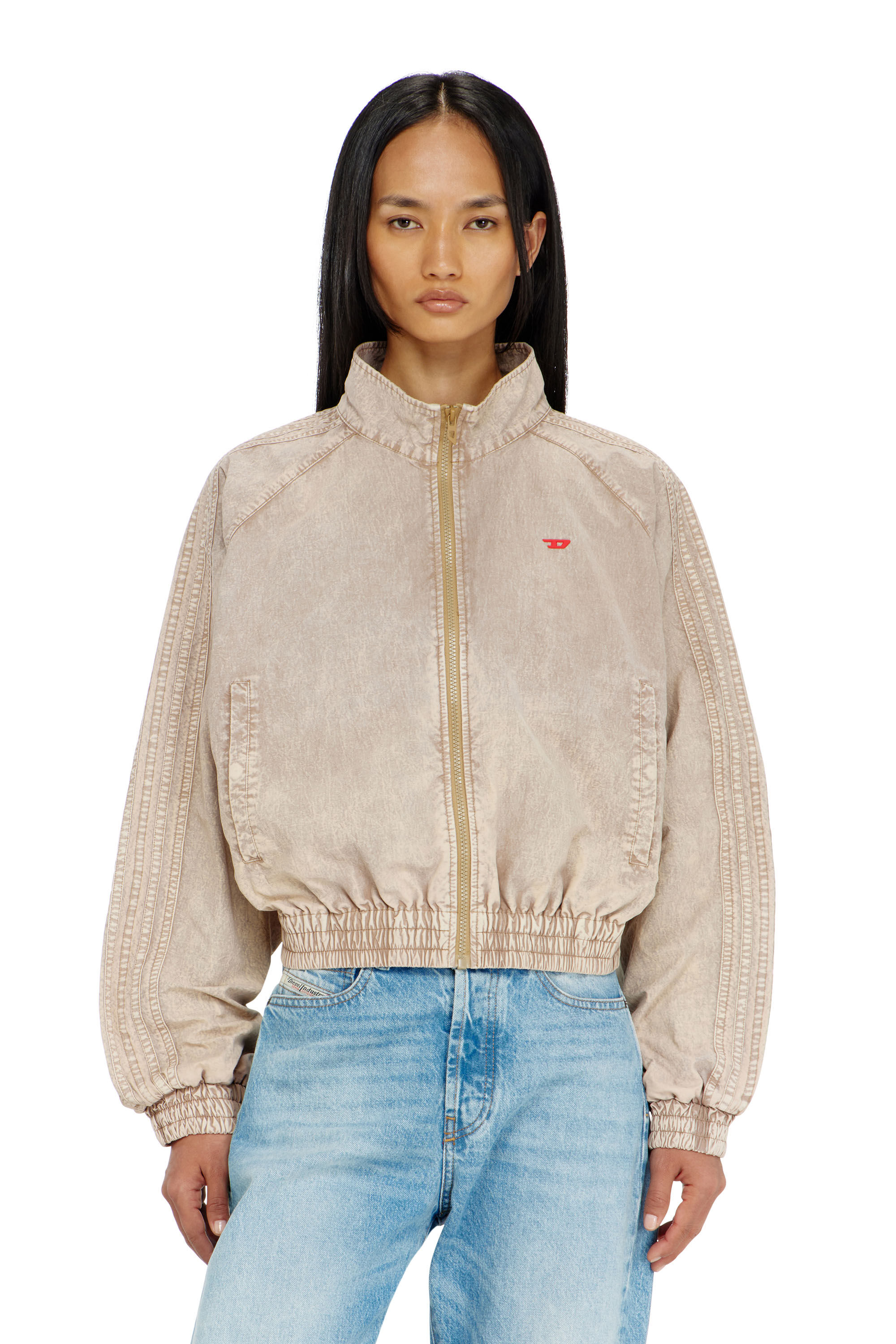 Women's Windbreaker in treated Taslan | Beige | Diesel {{Country}}