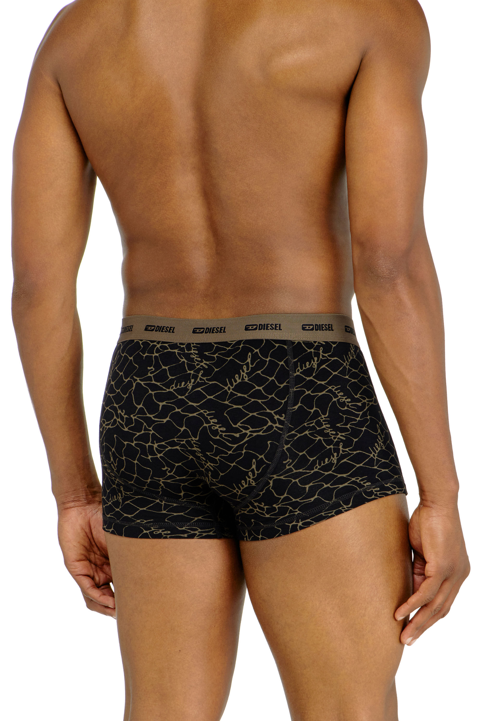 Diesel - DAMIEN-UTLT-3PACK, Male's Three-pack of trunks with graphic motif in Black/Beige - 3
