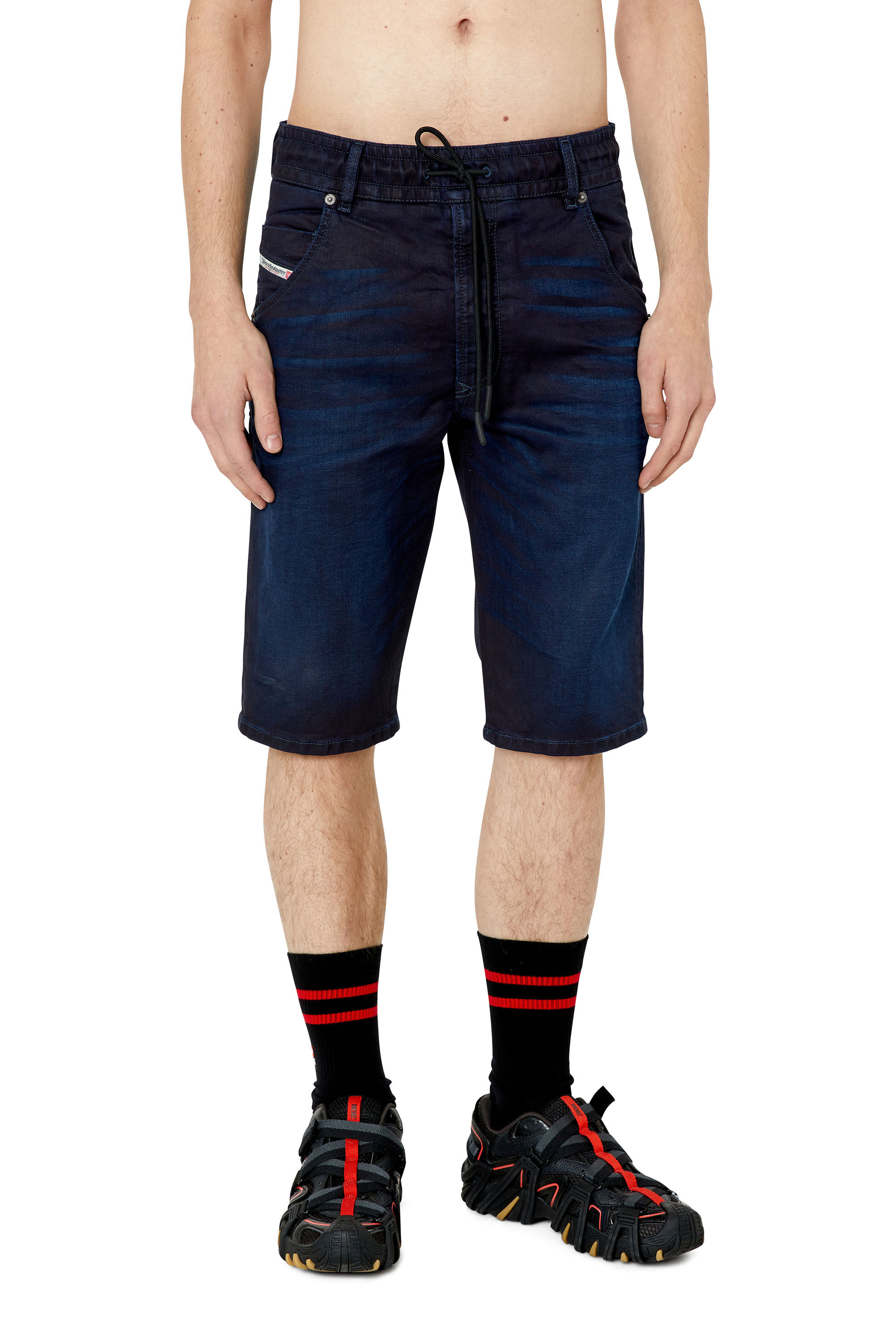 Diesel - D-KROOSHORT-Z JOGGJEANS, Male's Shorts in JoggJeans in Dark Blue - 3