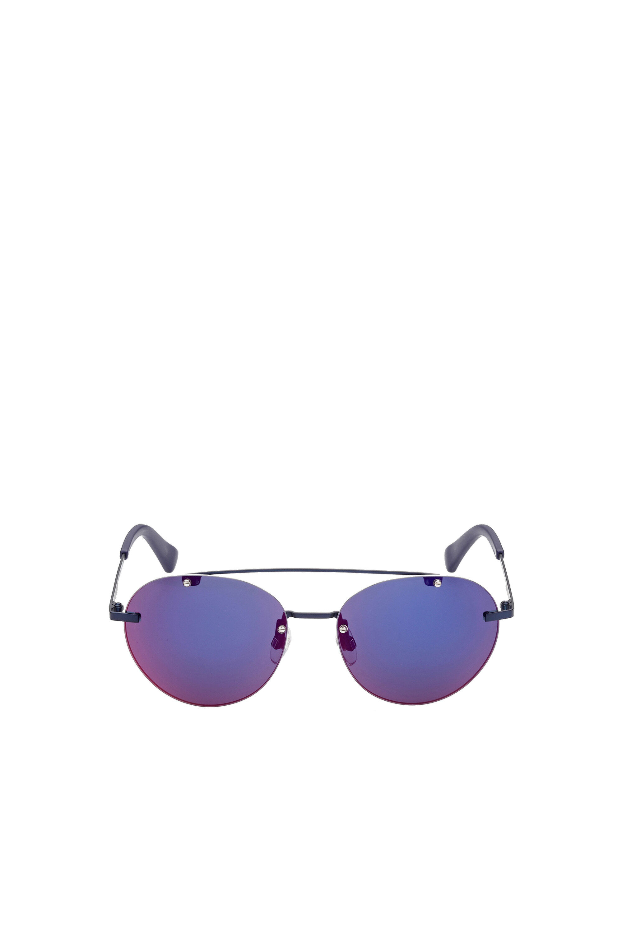 Diesel - DL0351, Unisex's Round sunglasses with lightweight metal construction in Blue - 1