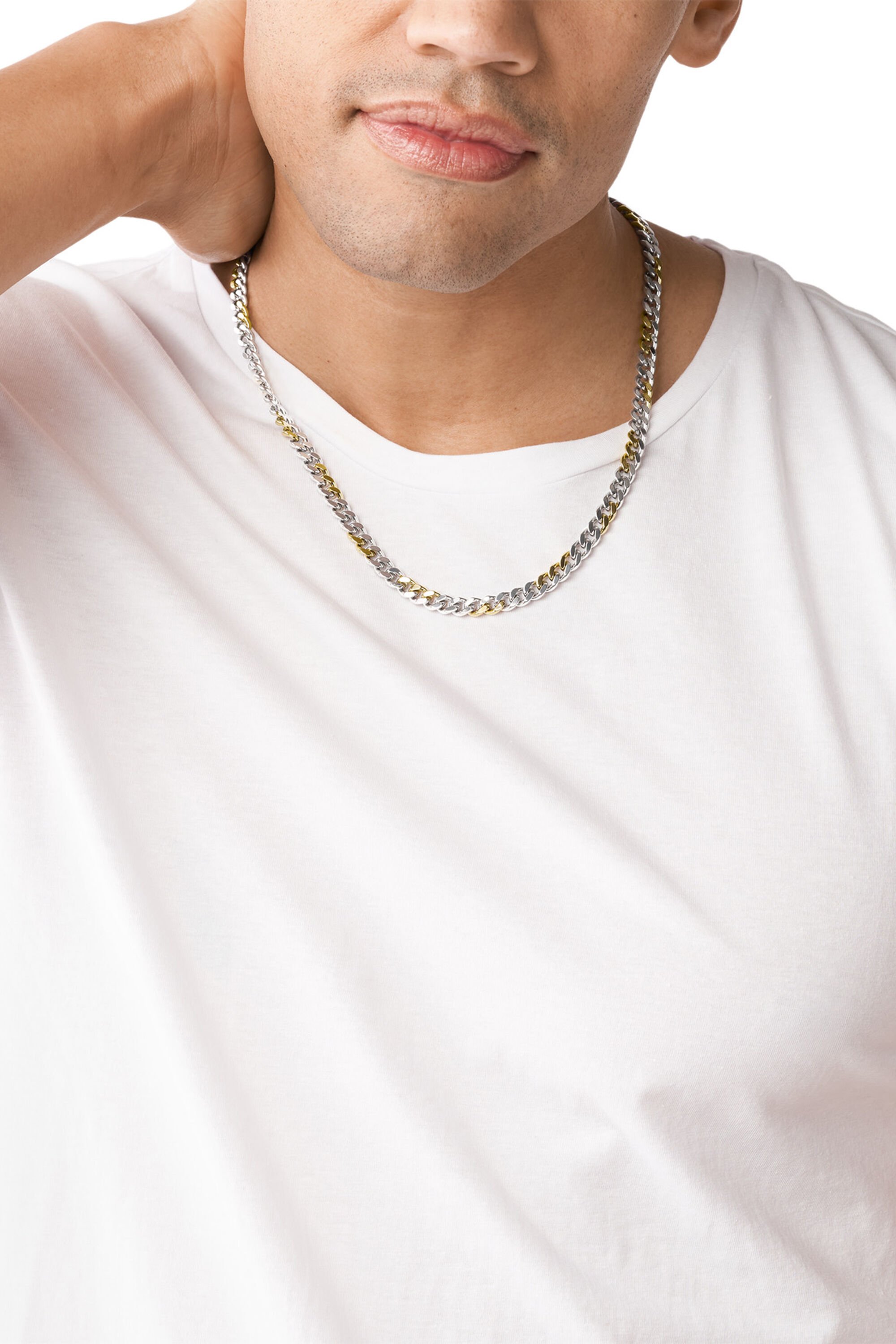 Diesel - DX1355, Collier chaîne en acier inoxydable bicolore de Diesel Mixte in Gris argenté - 3