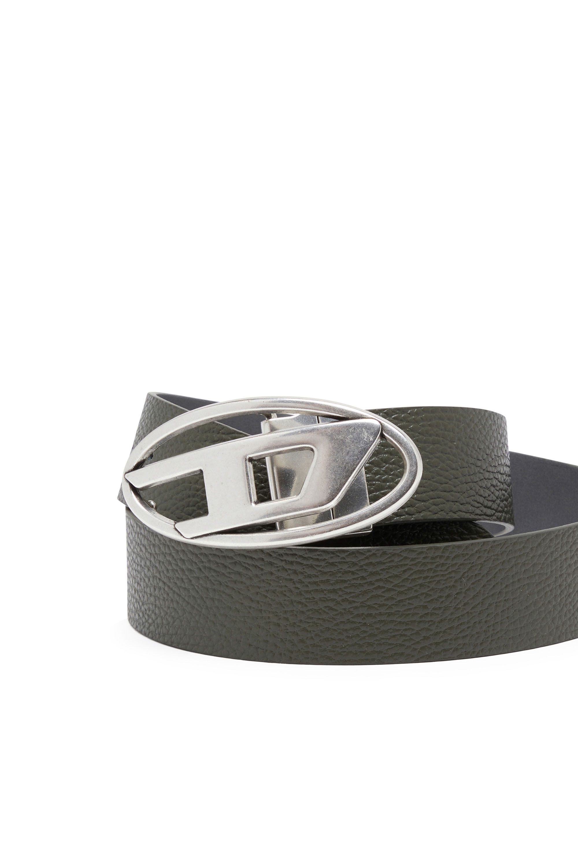 Diesel - B-1DR REV II, Ceinture 3.9 cm en cuir réversible Homme in Vert - 3