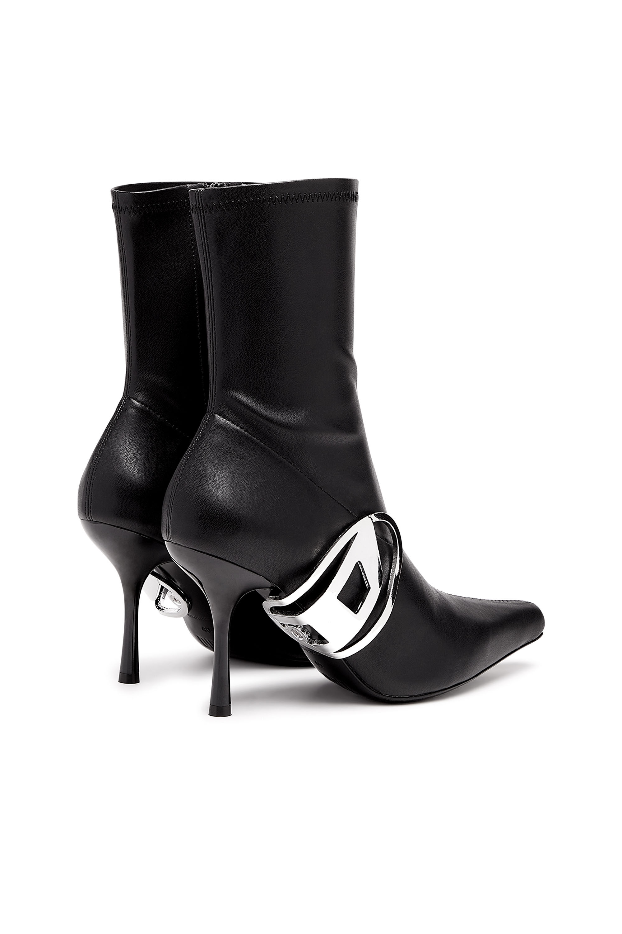 Diesel - D-ECLIPSE BT, D-Eclipse BT - Bottes à talon aiguille avec plaque Oval D Femme in Noir - 3