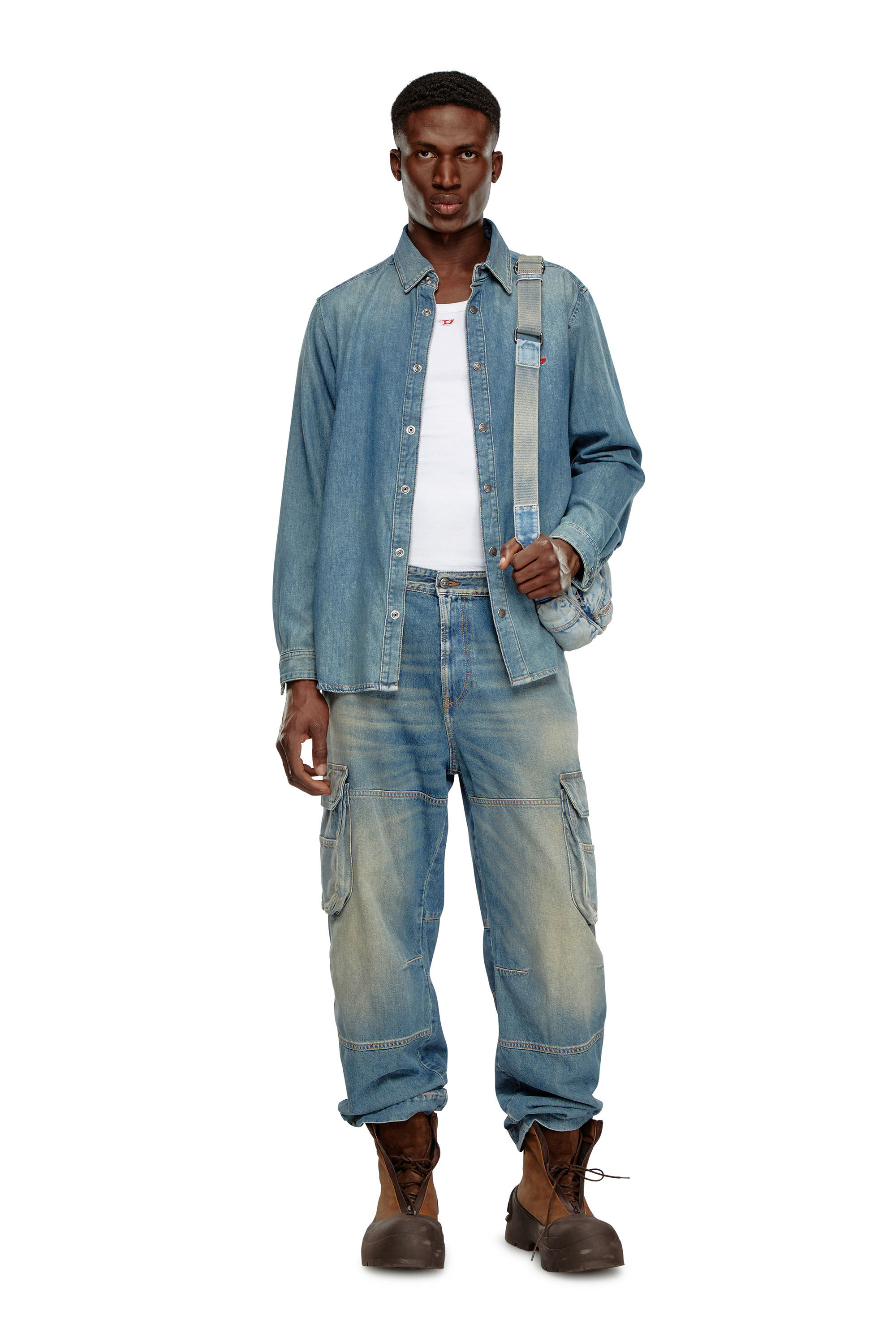 Diesel - D-SIMPLY, Male's Shirt in denim in Light Blue - 1