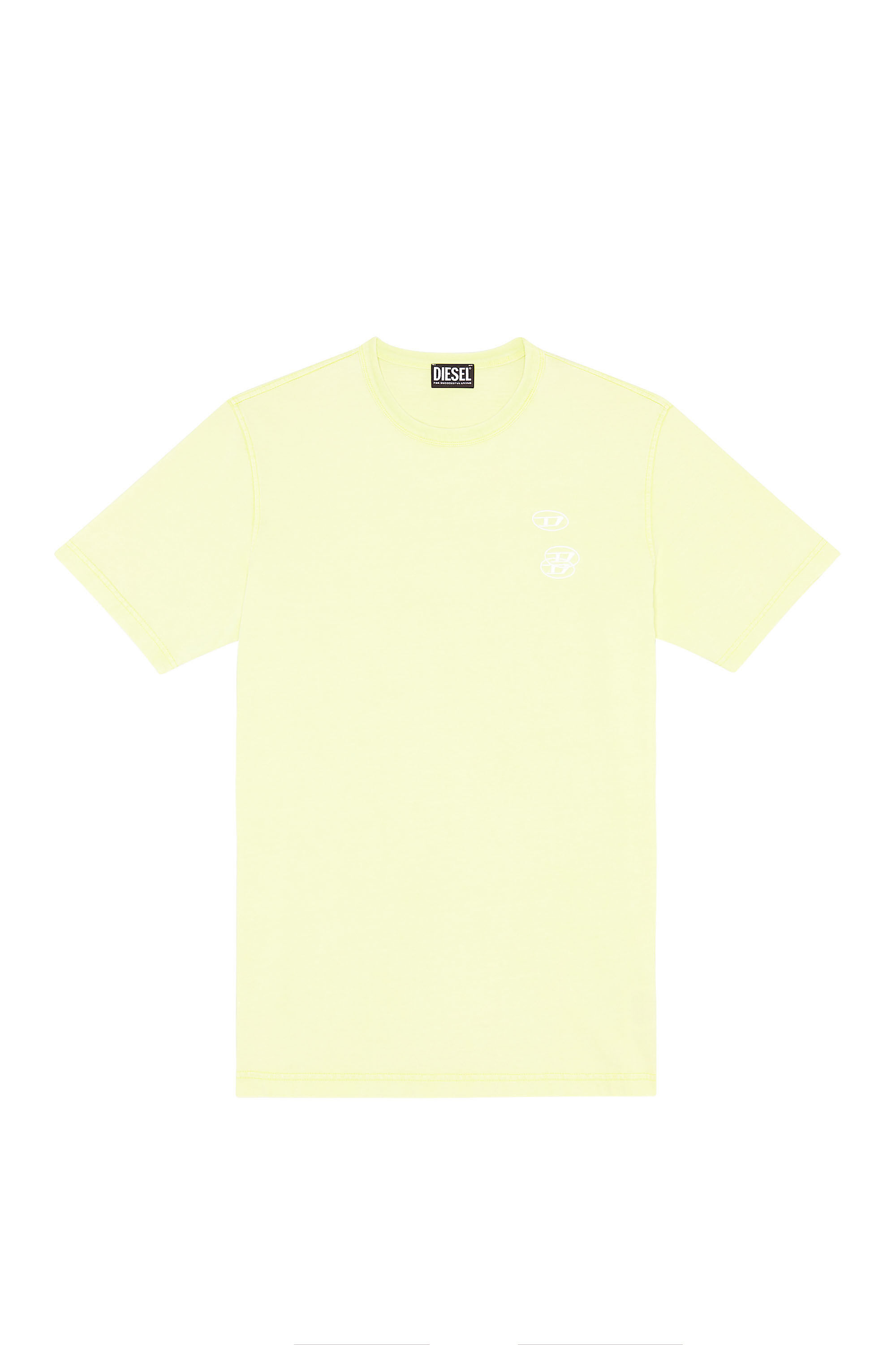 Diesel - T-JUST-G14, T-shirt délavé avec triple logo brodé Homme in Jaune - 2
