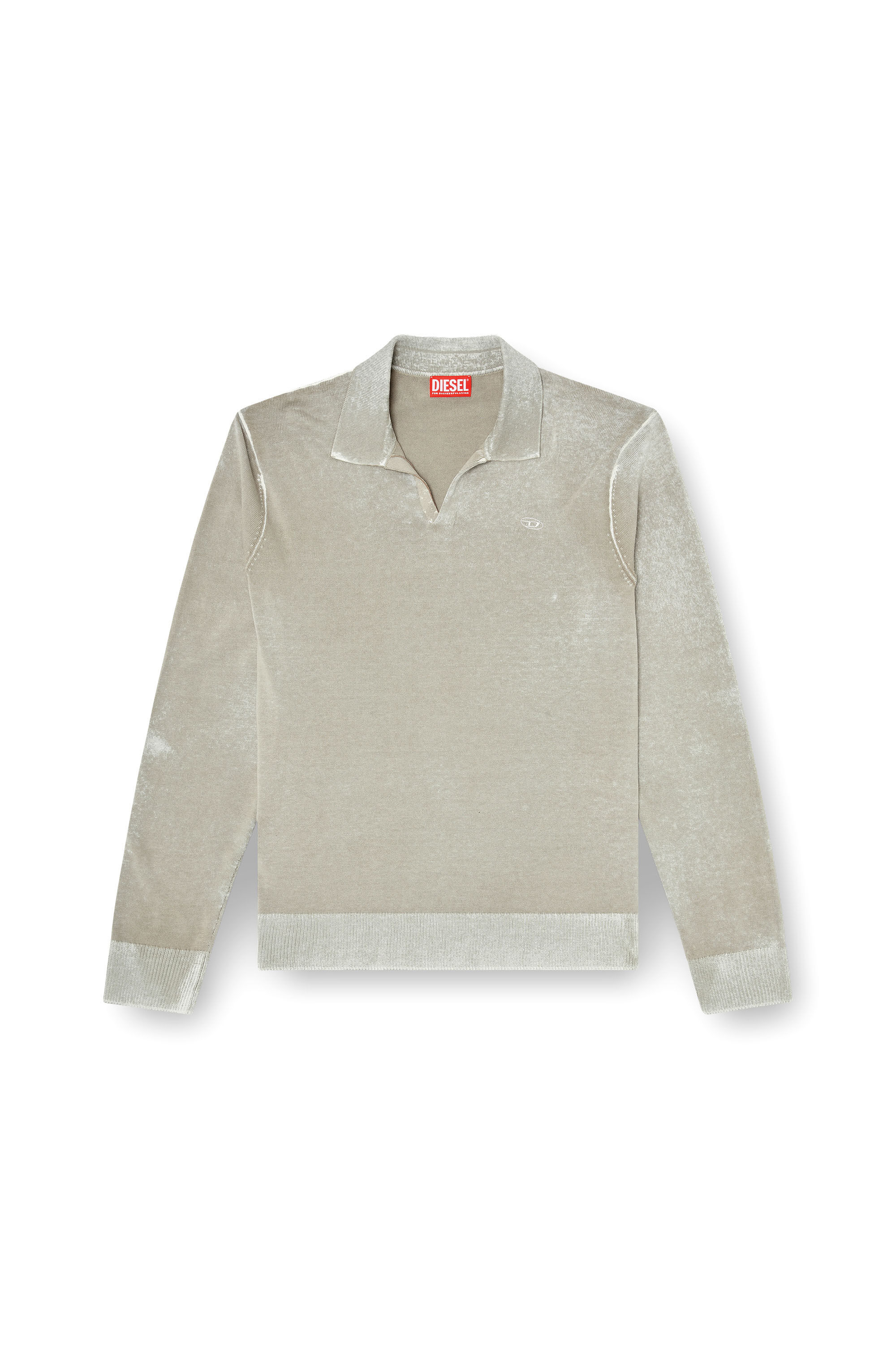 Diesel - K-LAWRENCE, Pull polo avec impression invers&eacute;e d&eacute;lav&eacute;e Homme in ToBeDefined - 2