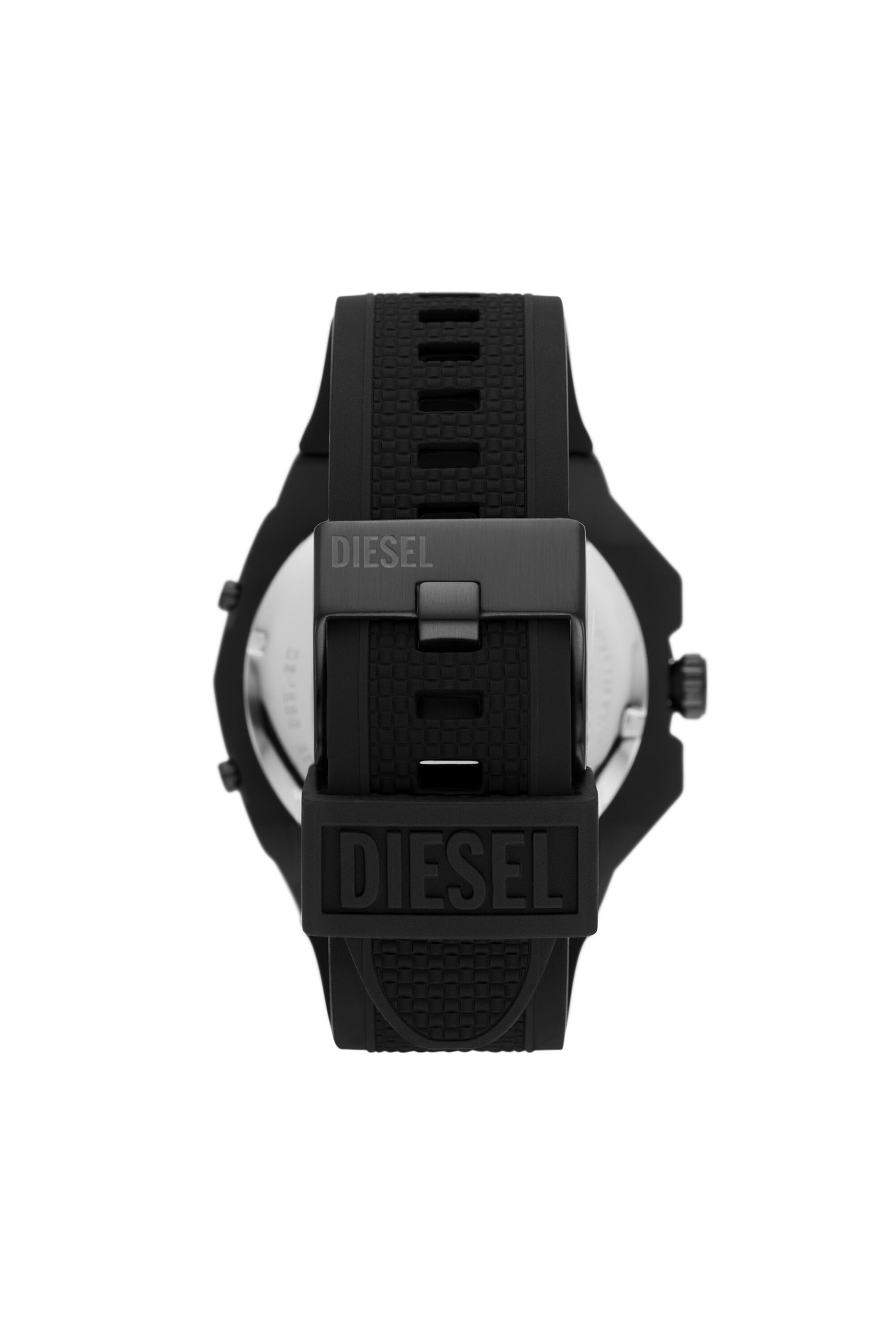 Diesel - DZ1986, Male's Framed three-hand black silicone watch in Black - 2