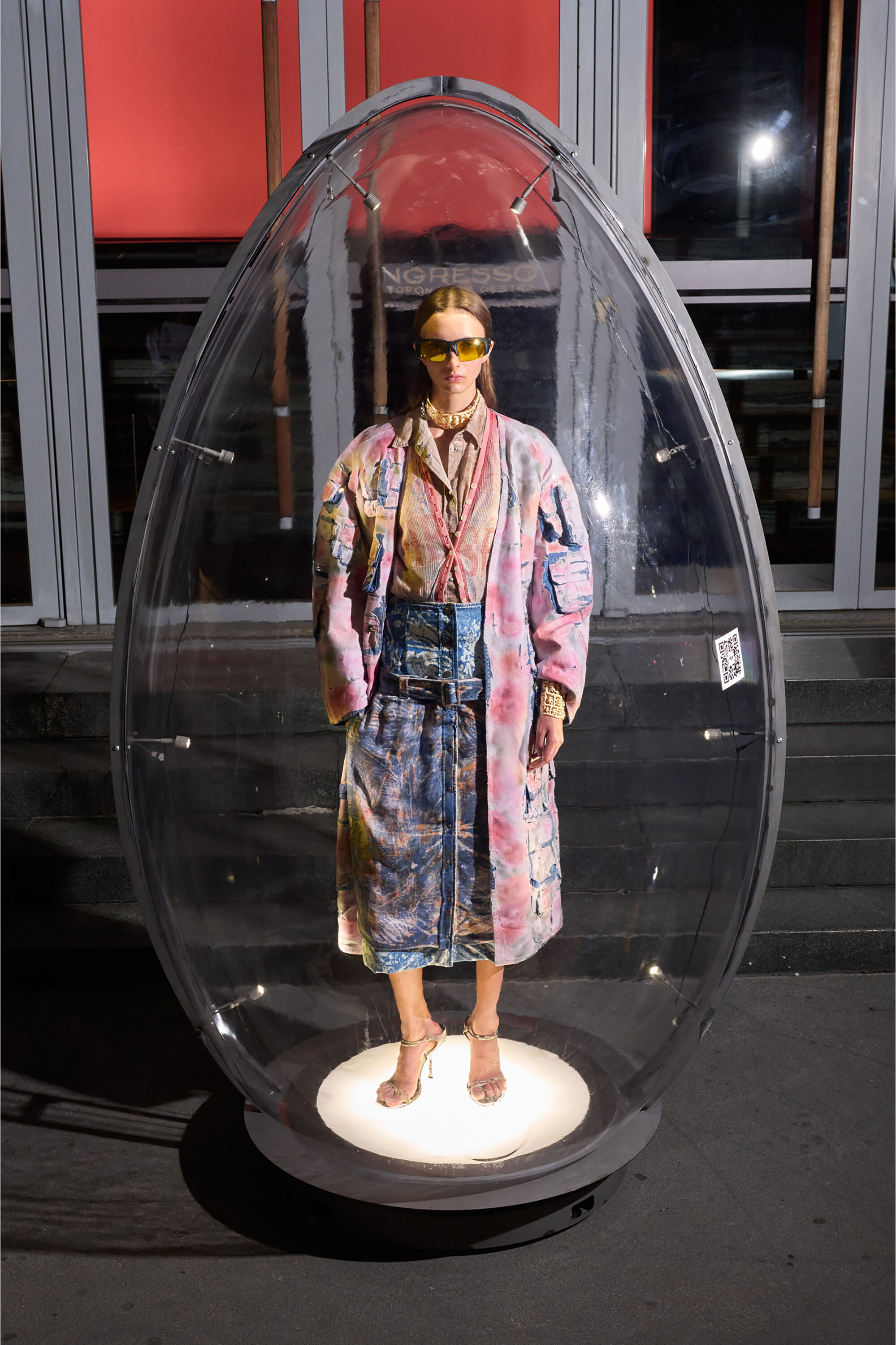 Diesel - DE-SELDOR-FSI, Abrigo vaquero con jersey de cuadros desmontable Mujer in Multicolor - 6