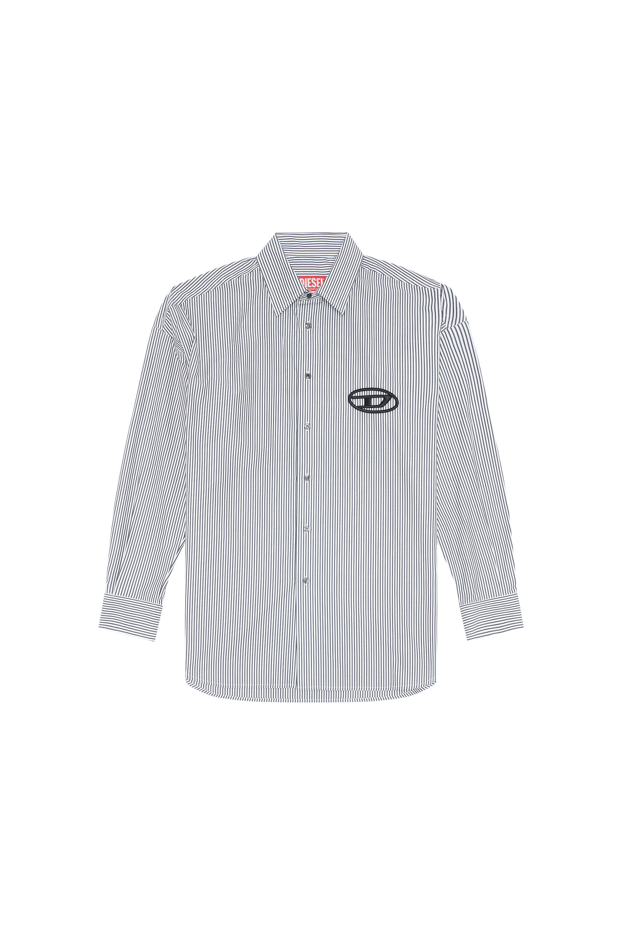 Diesel - S-DOUBER, Male's Loose fit shirt with embroidered logo in Black - 2