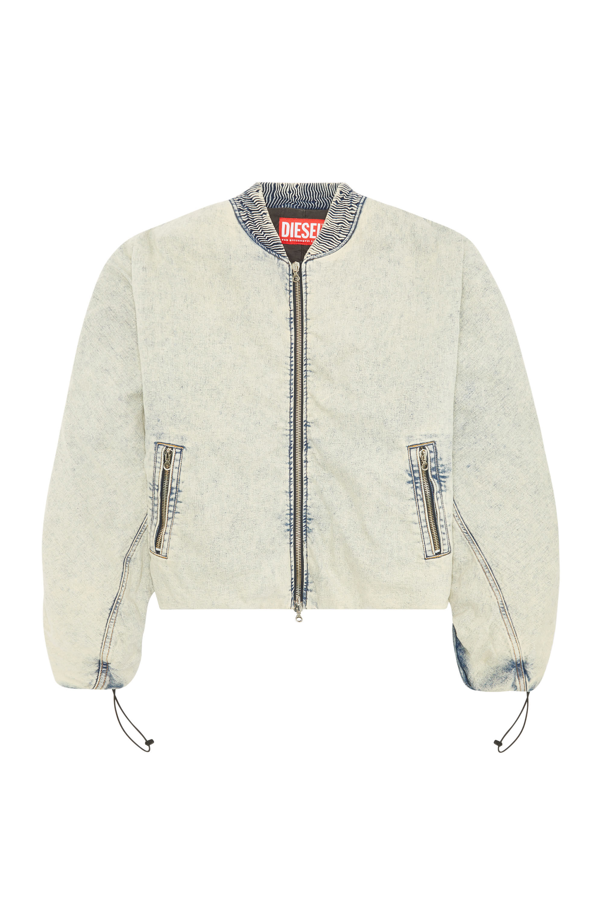 Diesel - D-BRESSY, Male's Padded denim bomber jacket in Light Blue - 2