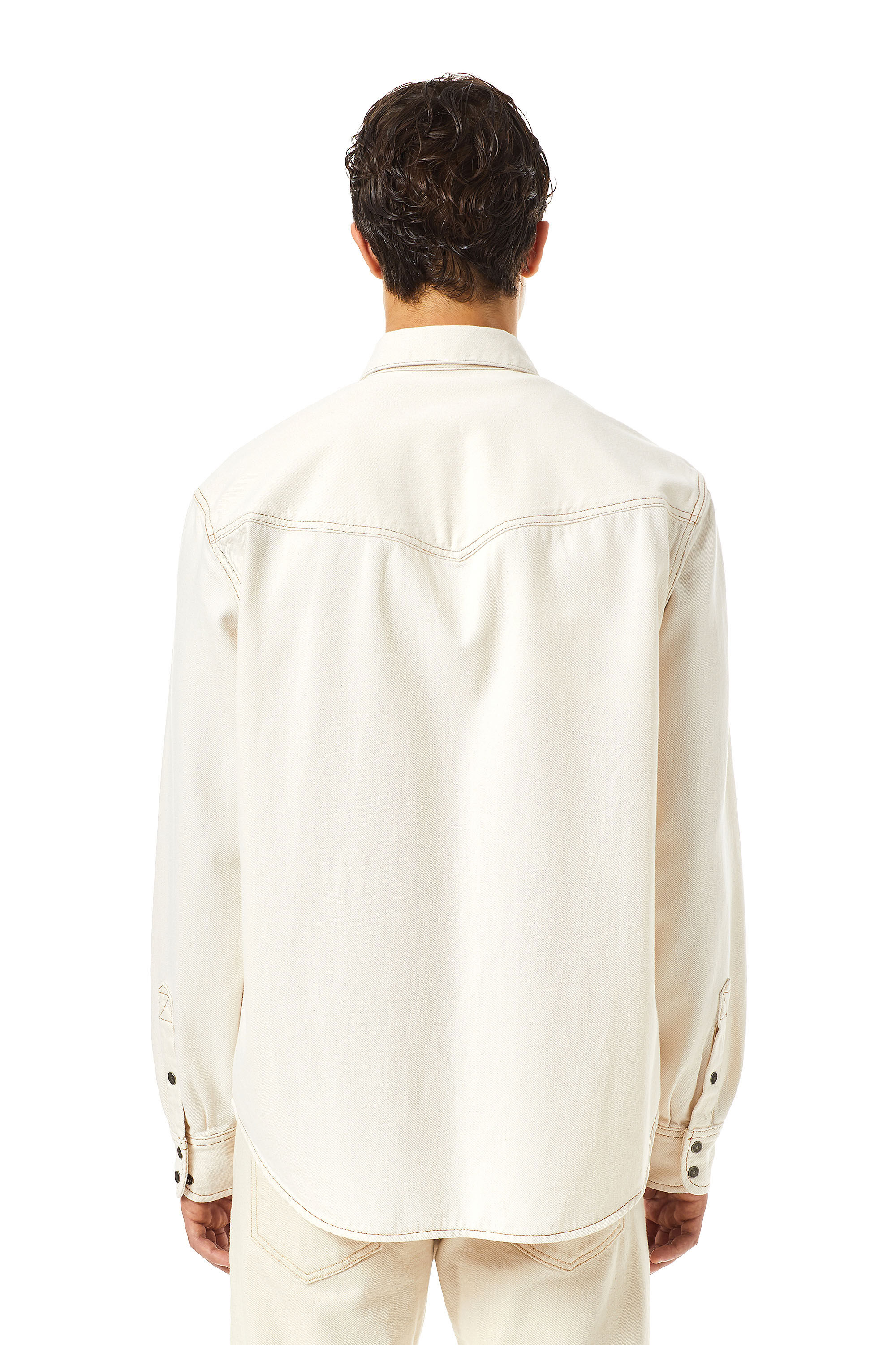 Diesel - D-OCEAN WESTERN SHIRT, Chemise western en denim Homme in Blanc - 5