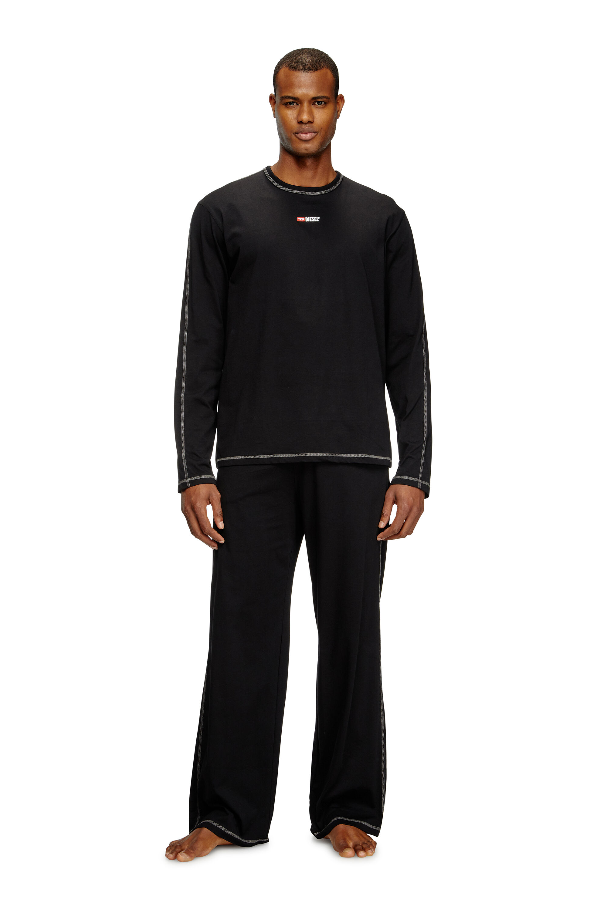 DIESEL / ジャージ/L/ナイロン/BLK/無地/0AGAA Men's Pyjamas in cotton jersey | Black | Diesel