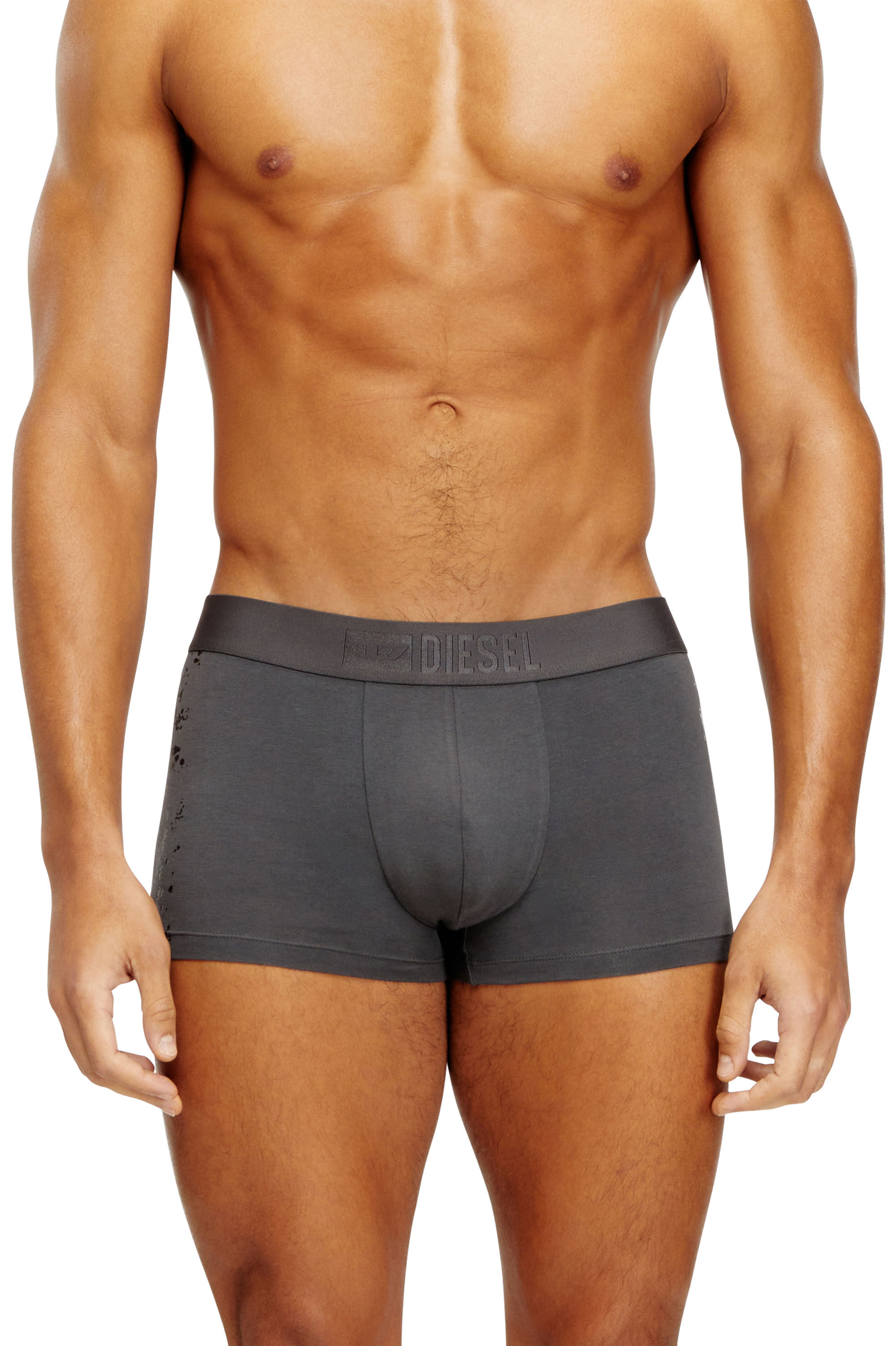 Diesel - DAMIEN-GFT, Man's Stretch-cotton boxers with tonal print in Grey - 1