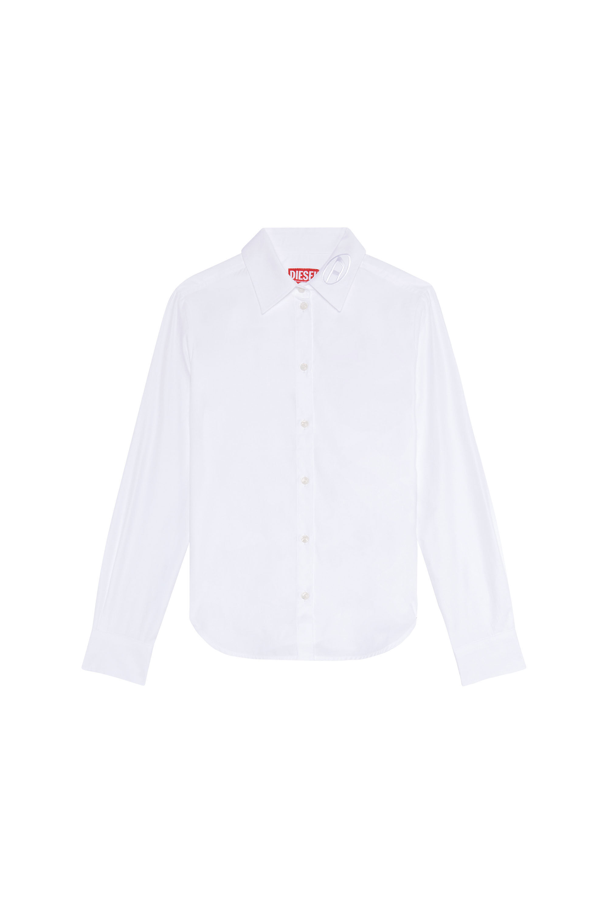 Diesel - C-GIS, Female's Poplin shirt with tonal D embroidery in White - 2