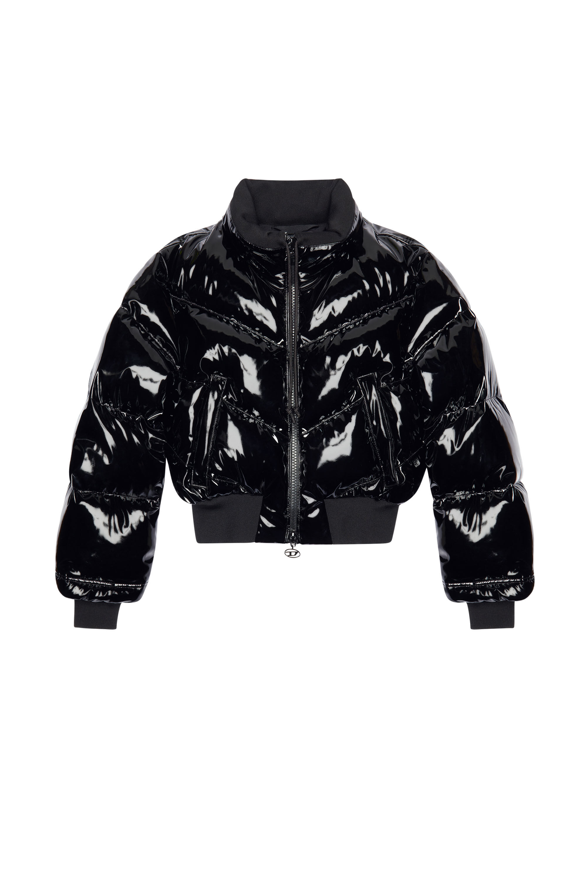 Diesel - W-CREMA, Woman's Quilted-vinyl down bomber jacket in Black - 2