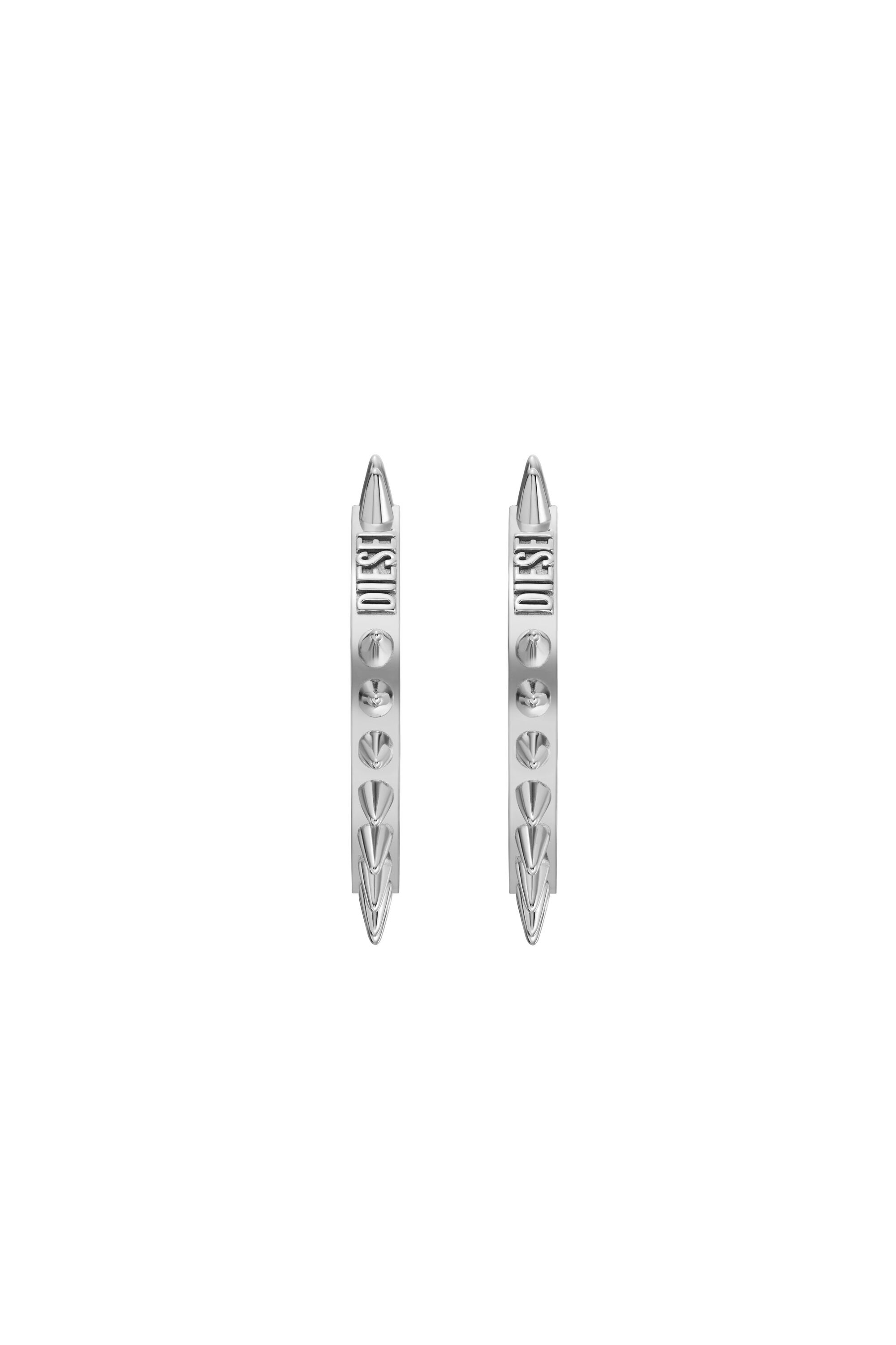 Diesel - DX1451, Boucles d'oreilles créoles en acier inoxydable Mixte in Gris argenté - 2