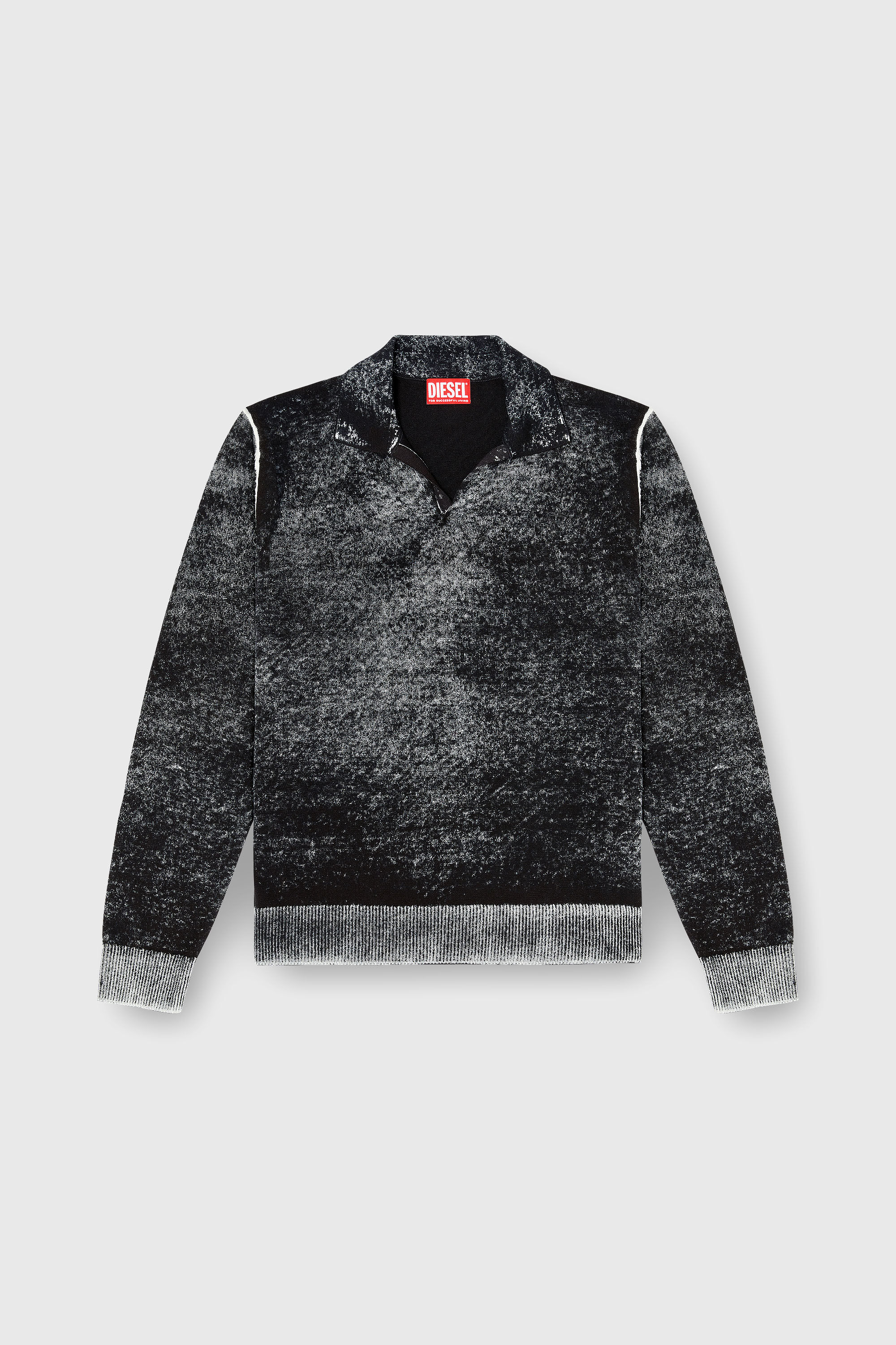 Diesel - K-LAWRENCE, Pull polo avec impression invers&eacute;e d&eacute;lav&eacute;e Homme in Polychrome - 2