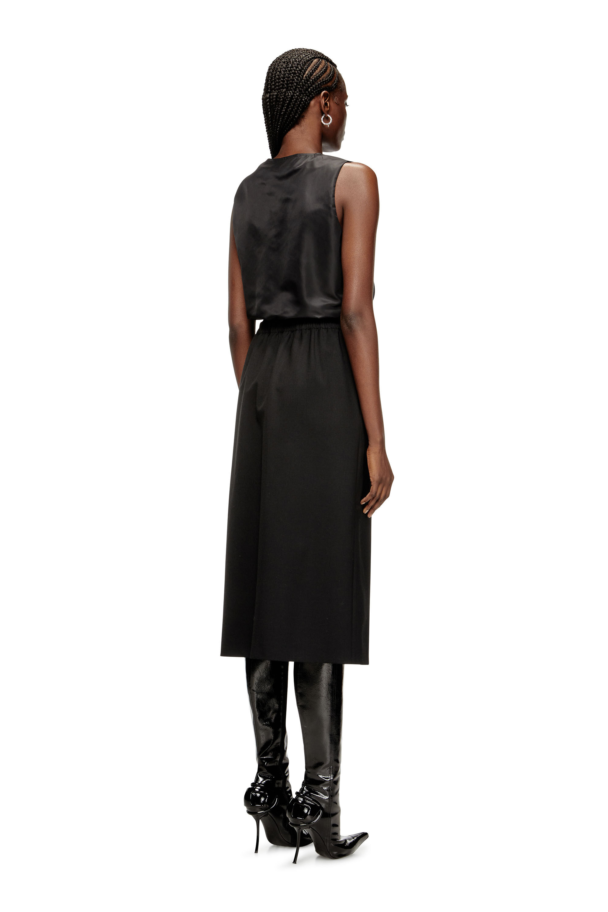 Diesel - D-RUID-R2, Woman's Midi dress with wool skirt in Black - 4