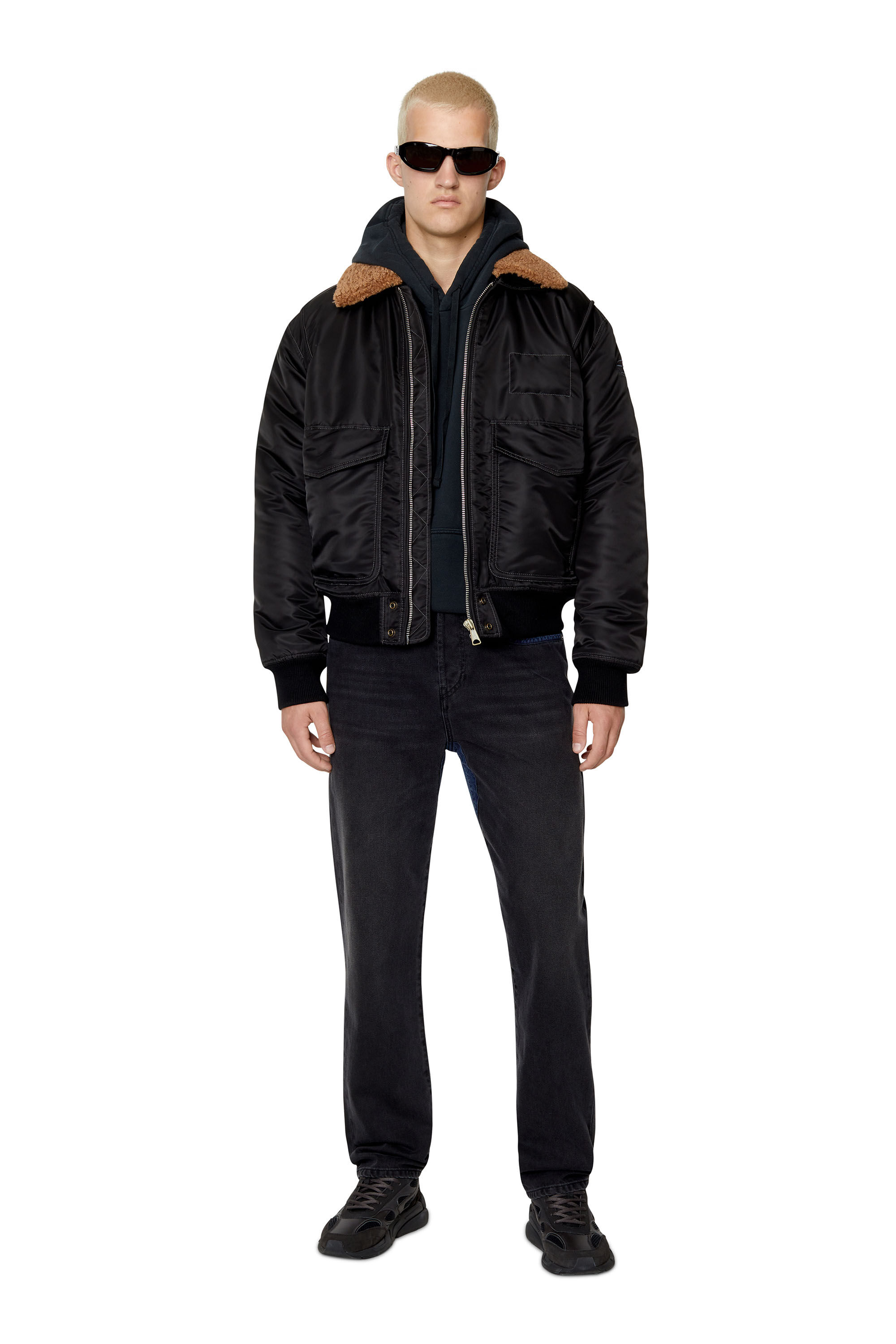 W-CARLO-NW Man: Padded bomber jacket with fuzzy collar | Diesel